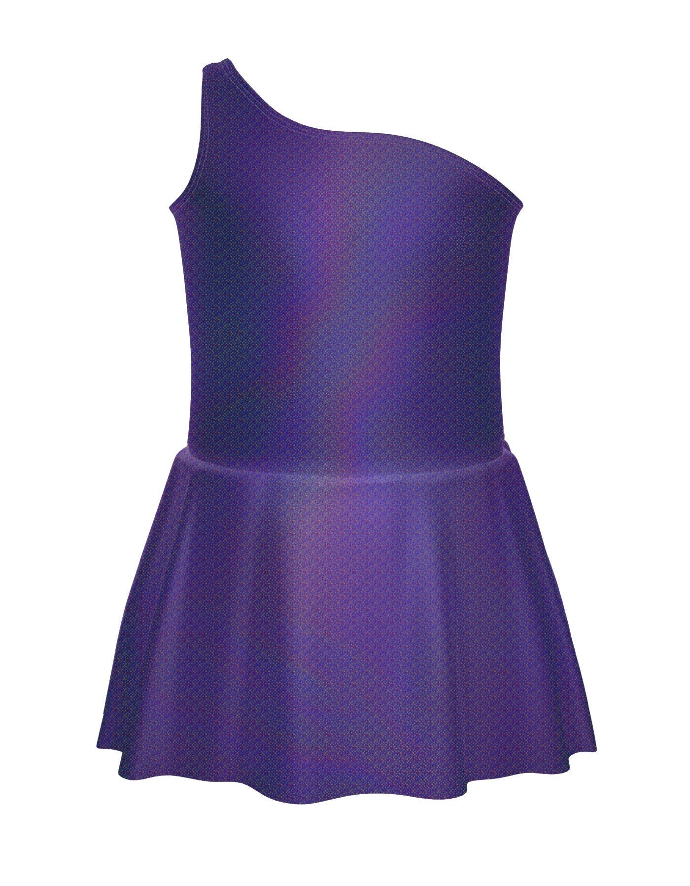 Solid Hologram One Shoulder Dress