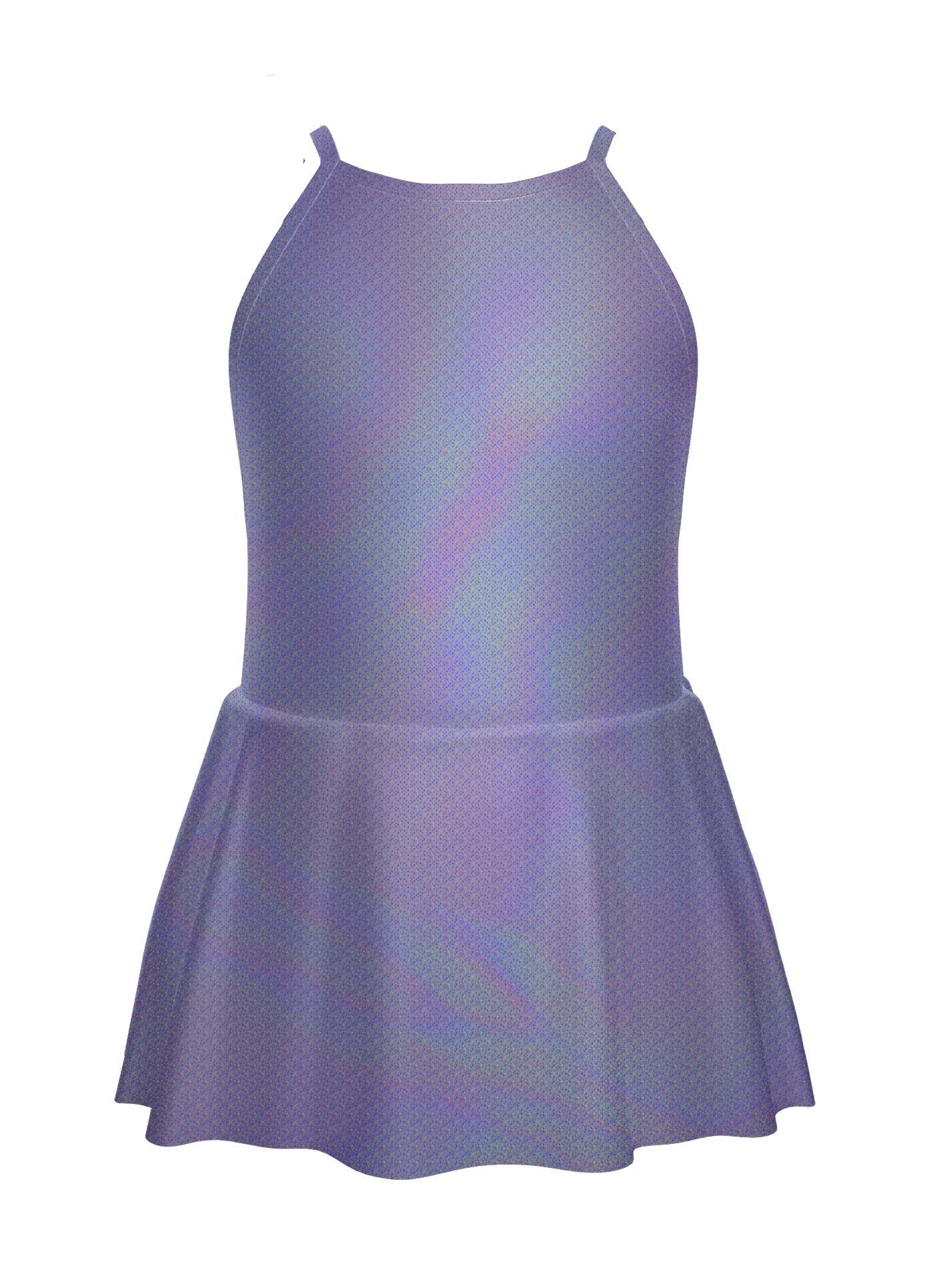 Solid Hologram Halter Binding Dress