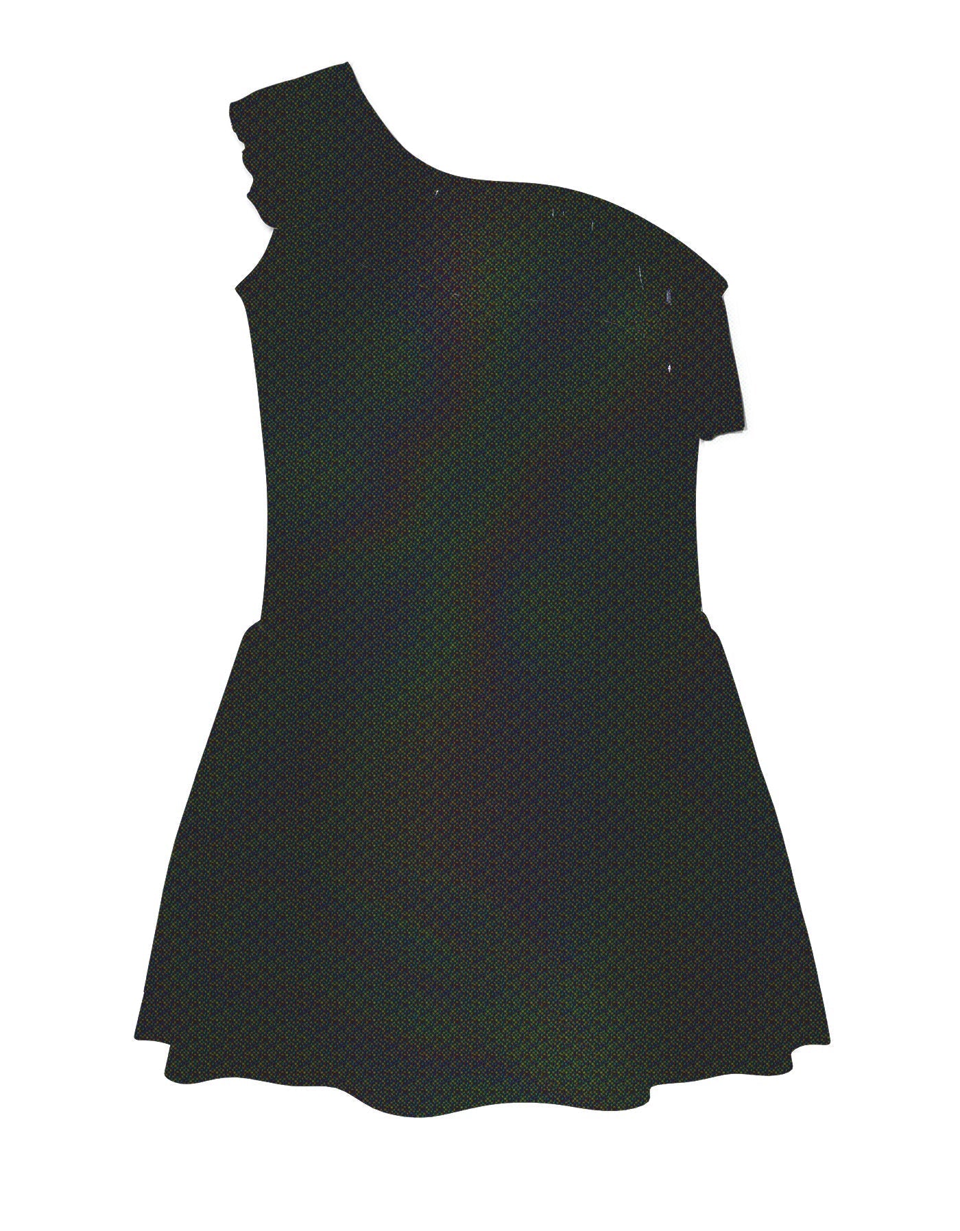 Solid Hologram One Shoulder Dress with Ruffle