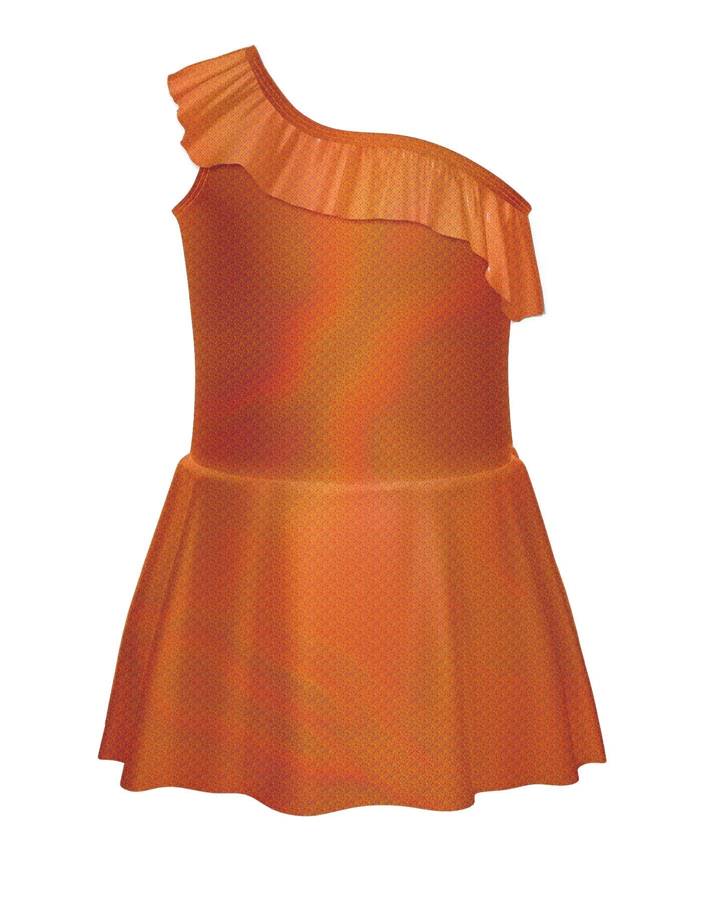 Solid Hologram One Shoulder Dress with Ruffle