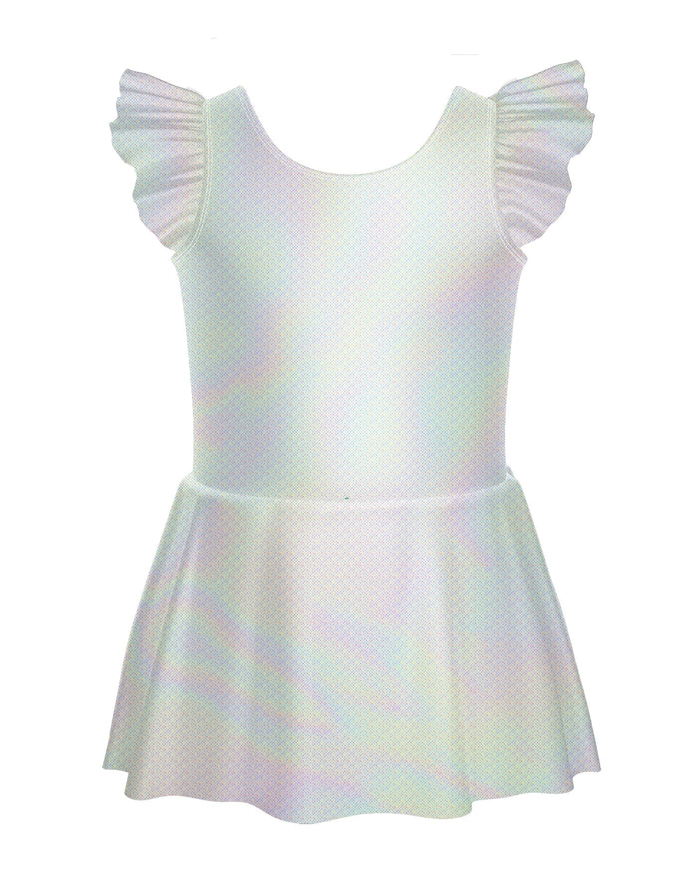 Solid Hologram Tank with Gather Sleeve Dress