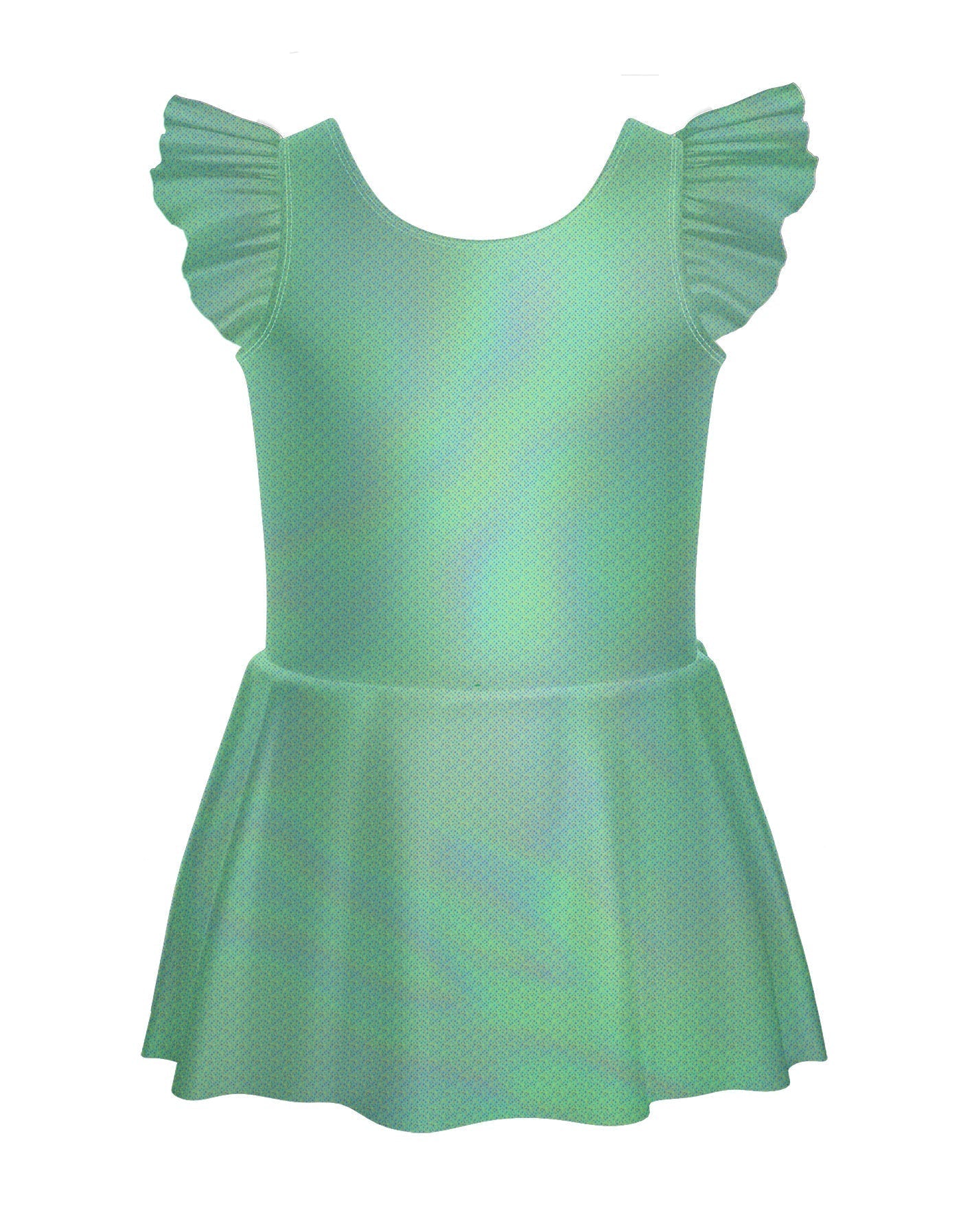 Solid Hologram Tank with Gather Sleeve Dress