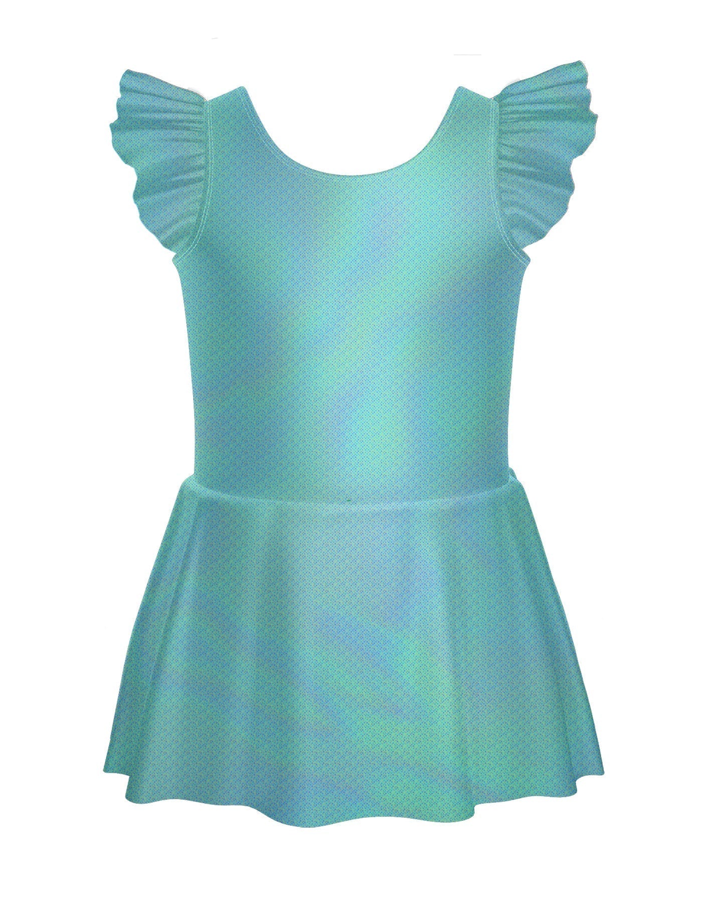 Solid Hologram Tank with Gather Sleeve Dress