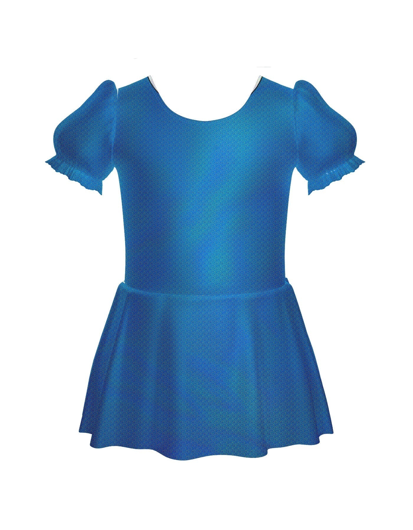 Solid Hologram Puff Sleeve Dress