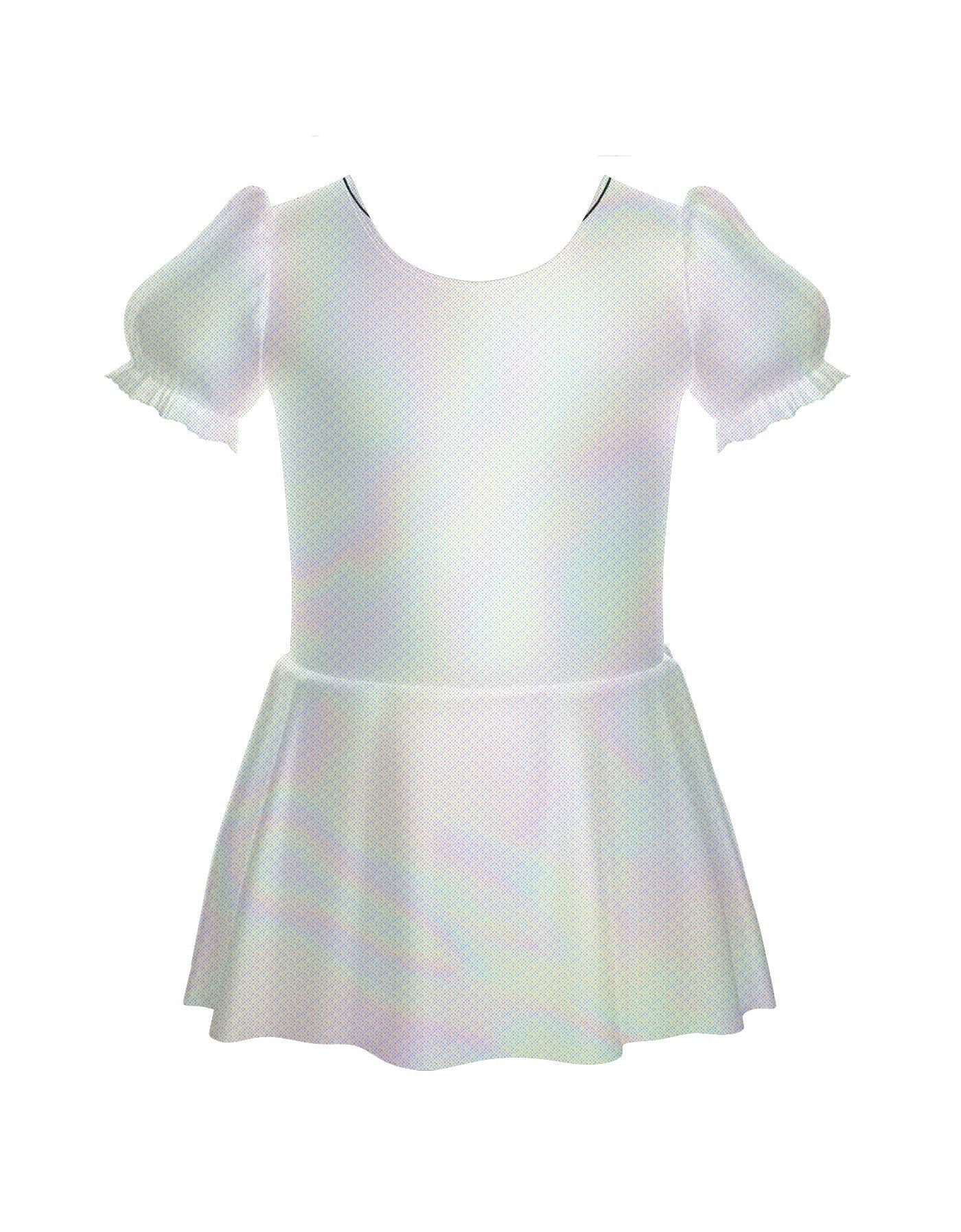 Solid Hologram Puff Sleeve Dress