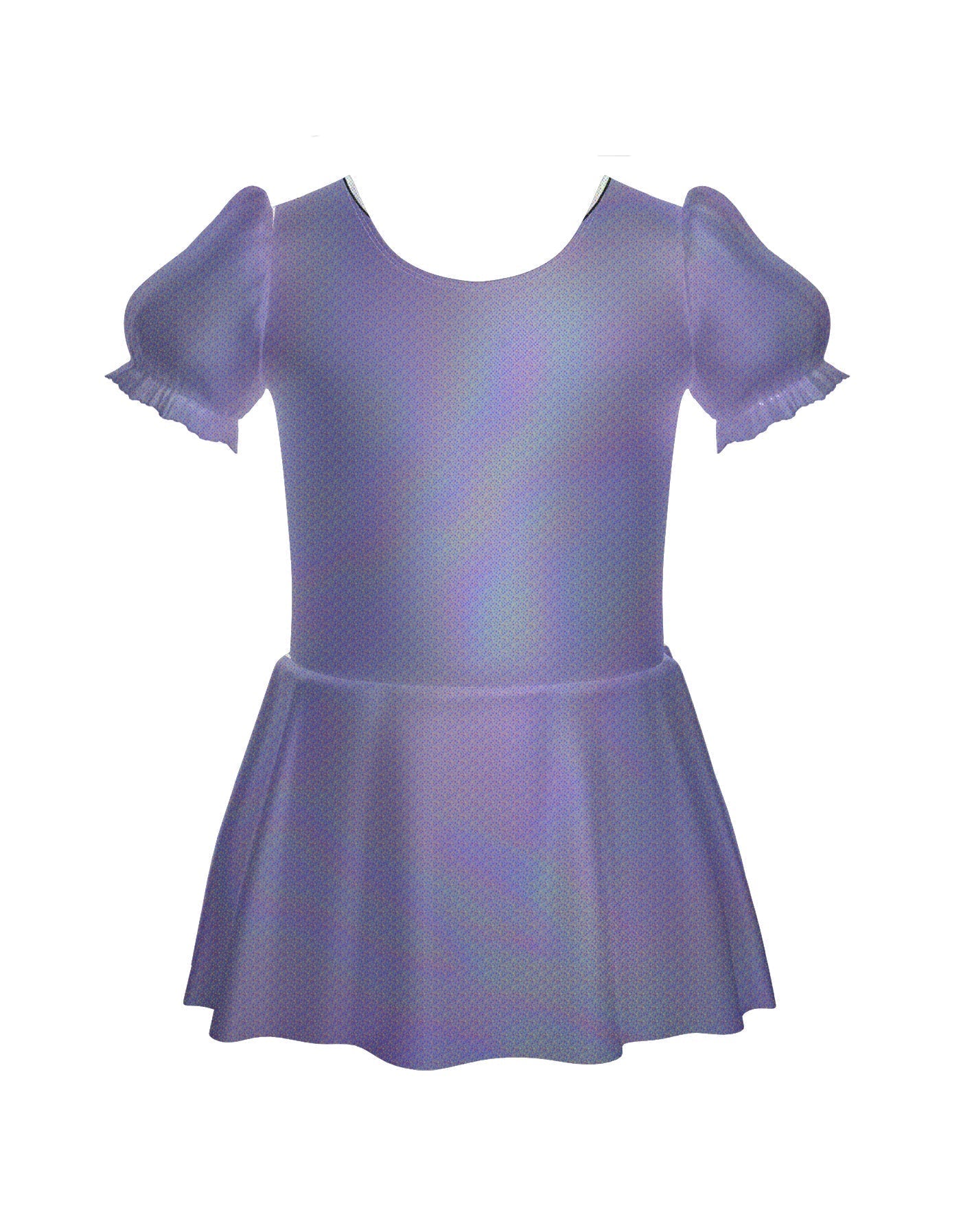 Solid Hologram Puff Sleeve Dress
