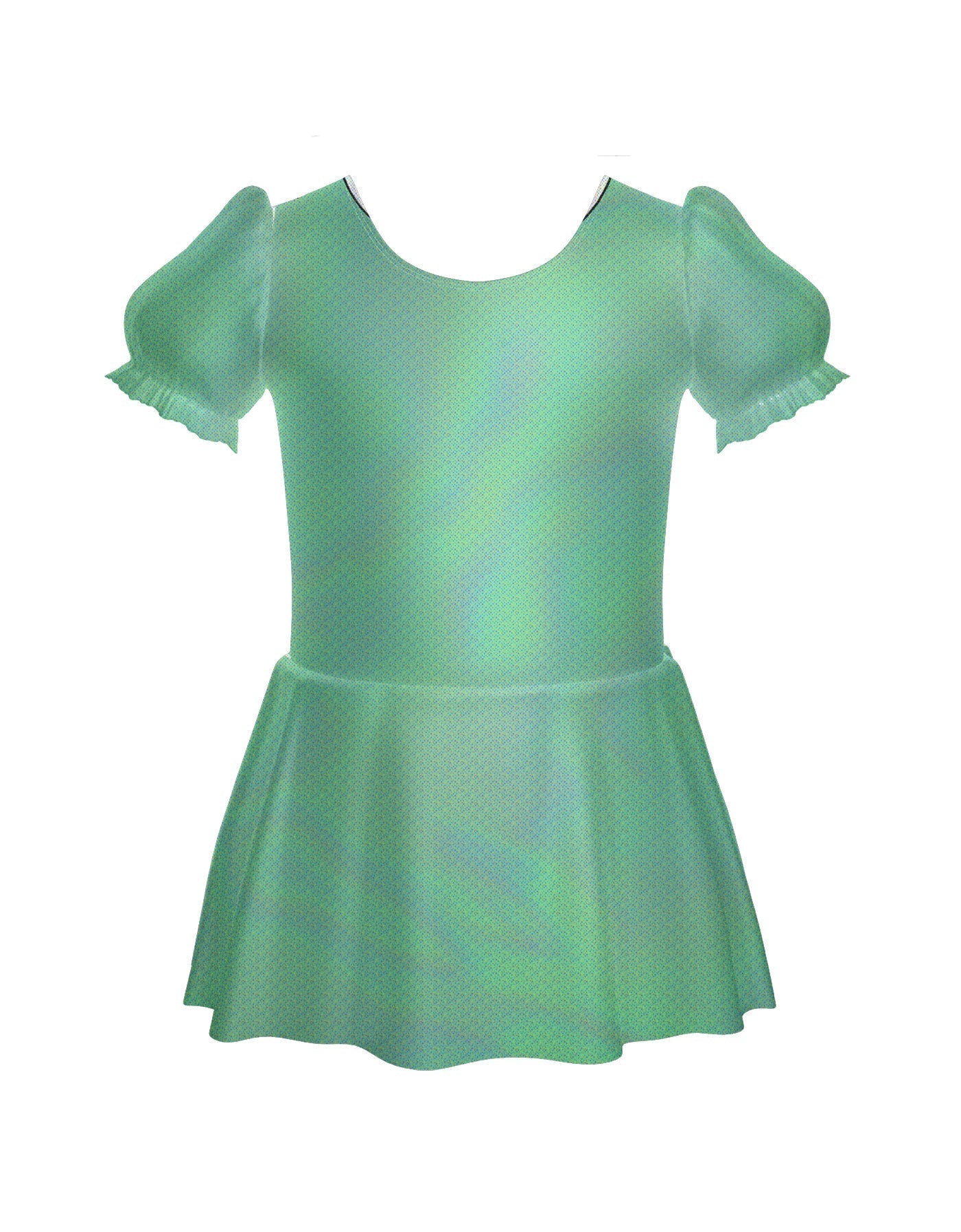 Solid Hologram Puff Sleeve Dress