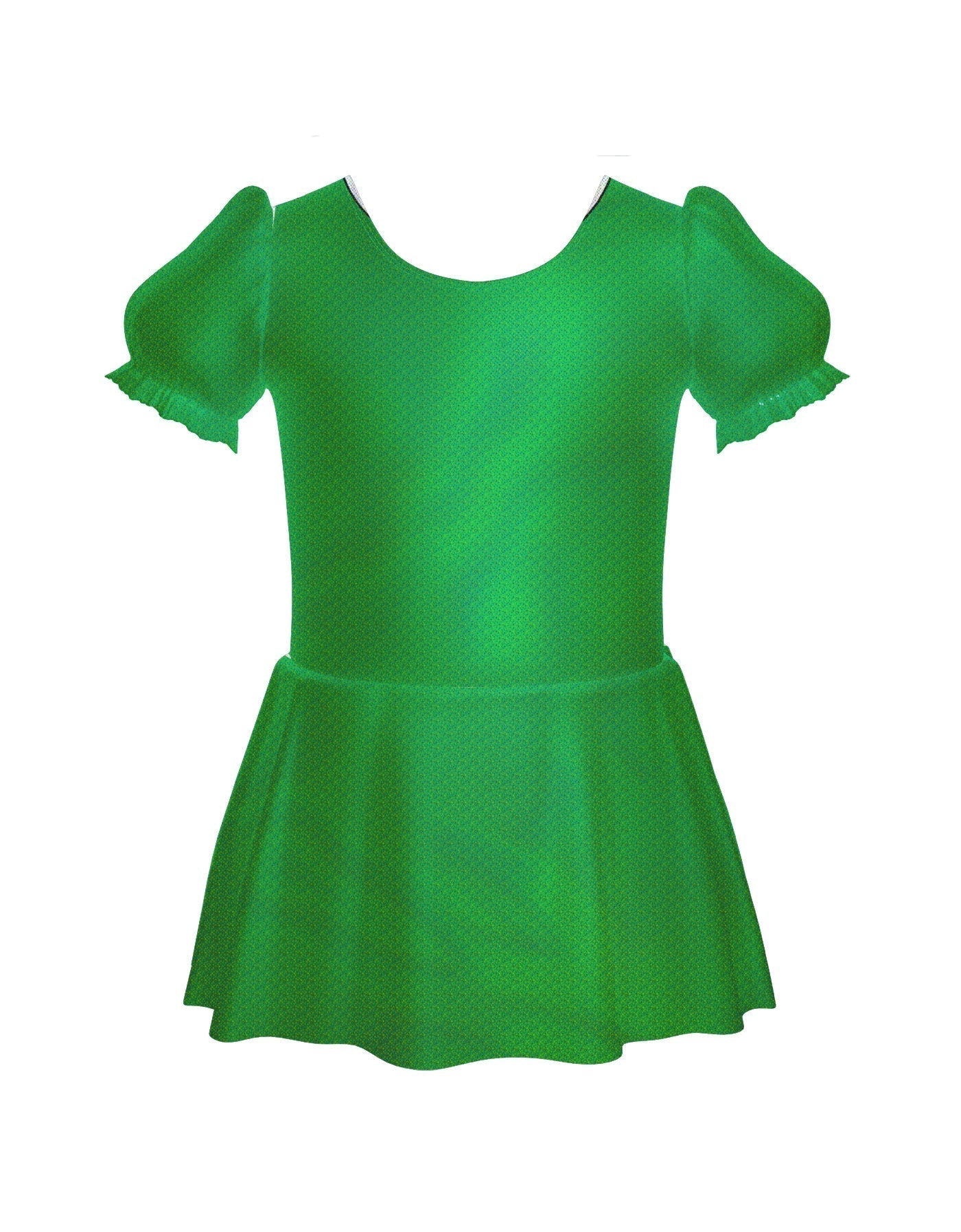 Solid Hologram Puff Sleeve Dress