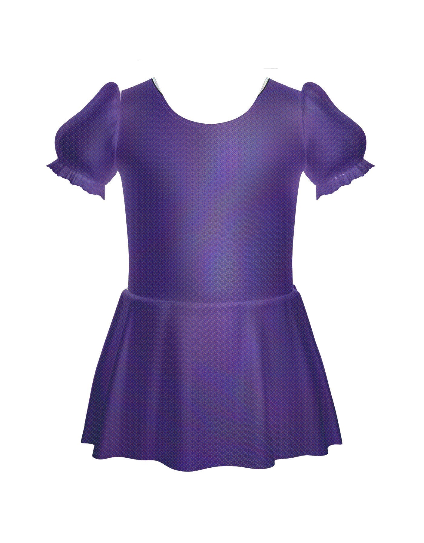 Solid Hologram Puff Sleeve Dress