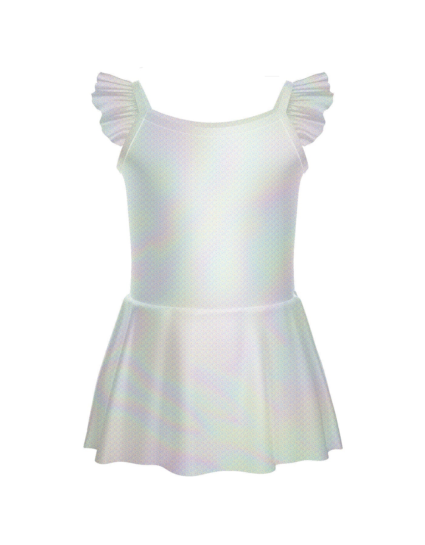 Solid Hologram Cami Dress with Flutter Sleeves