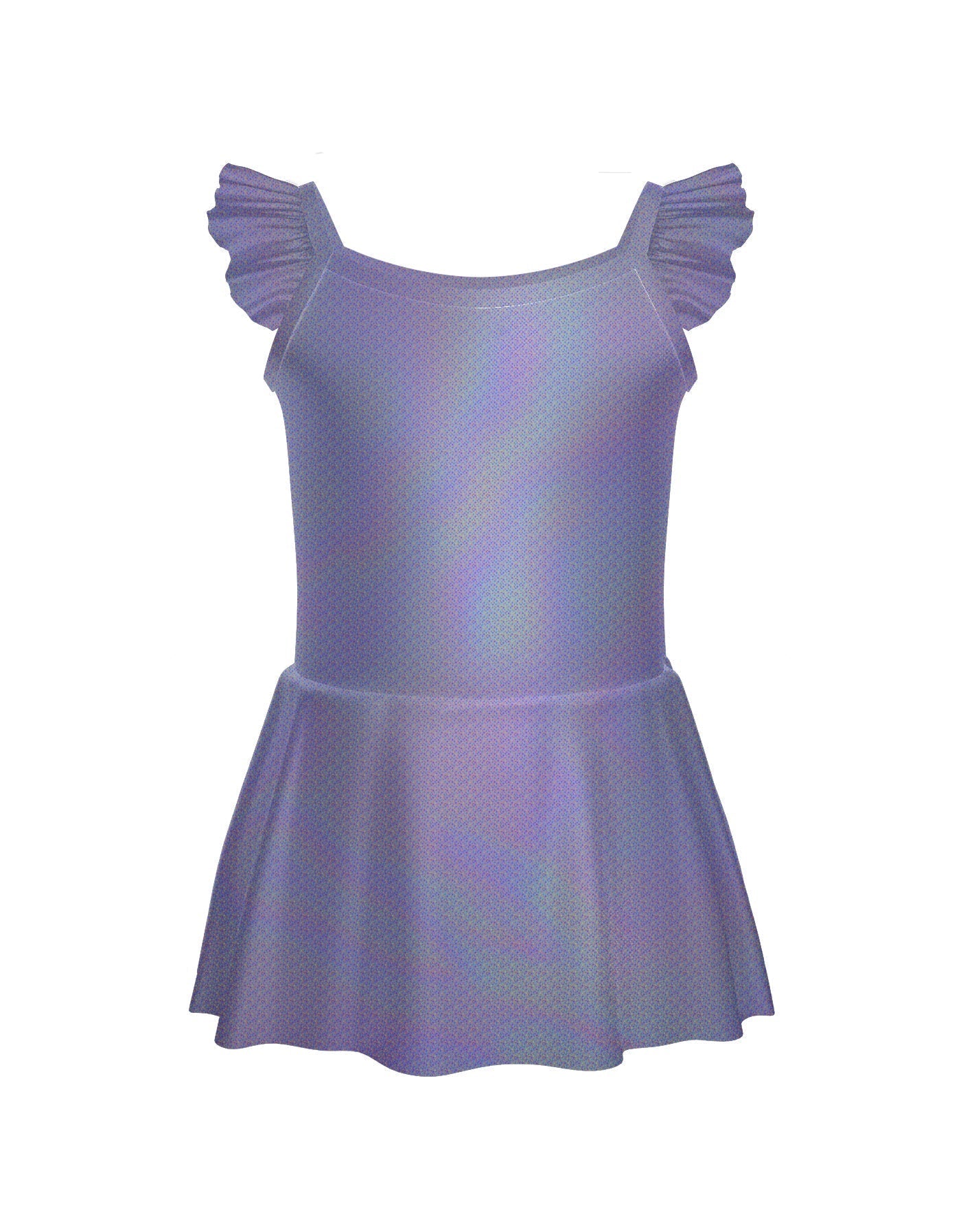 Solid Hologram Cami Dress with Flutter Sleeves