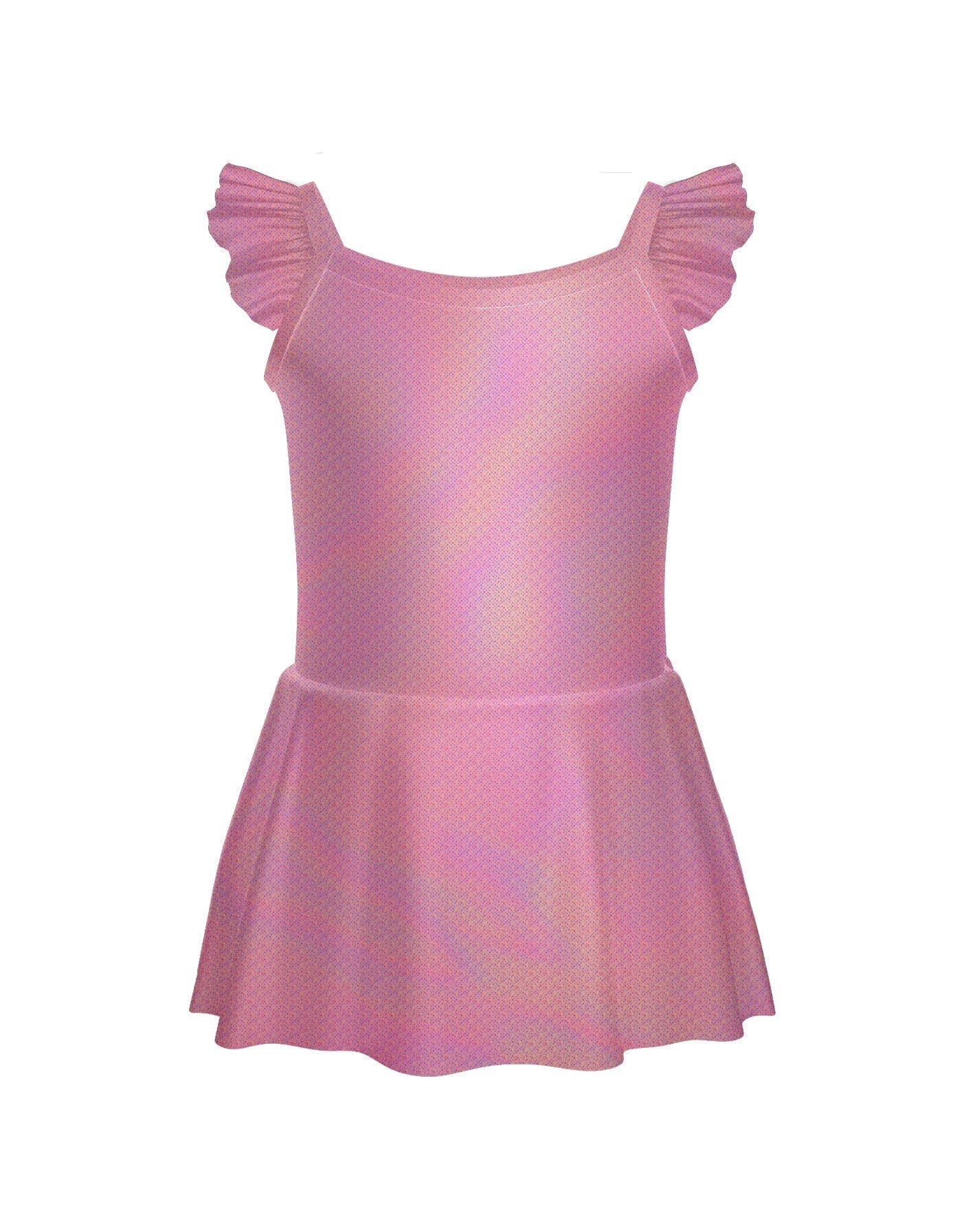 Solid Hologram Cami Dress with Flutter Sleeves