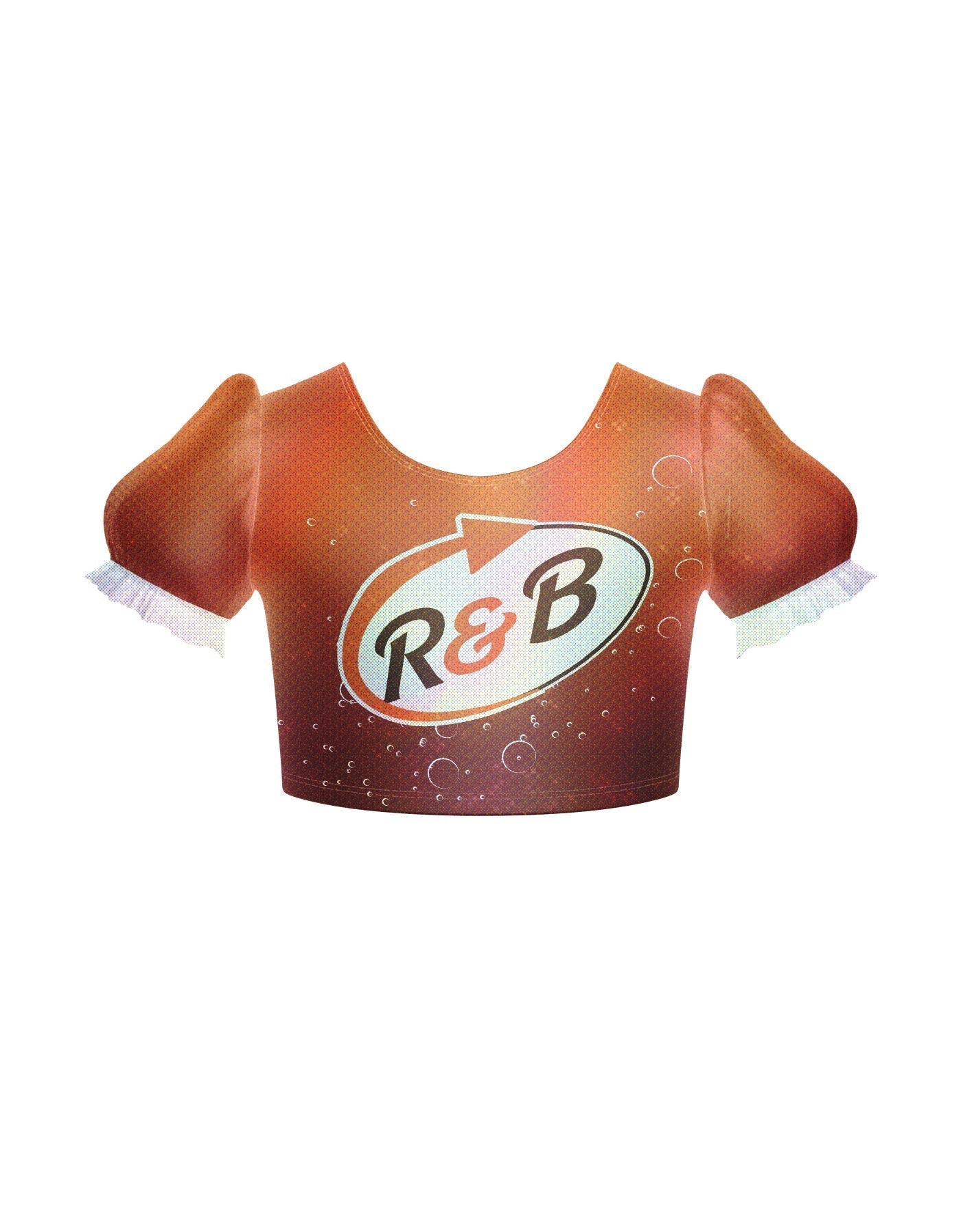 R&B Soda Puff Sleeve Crop Top