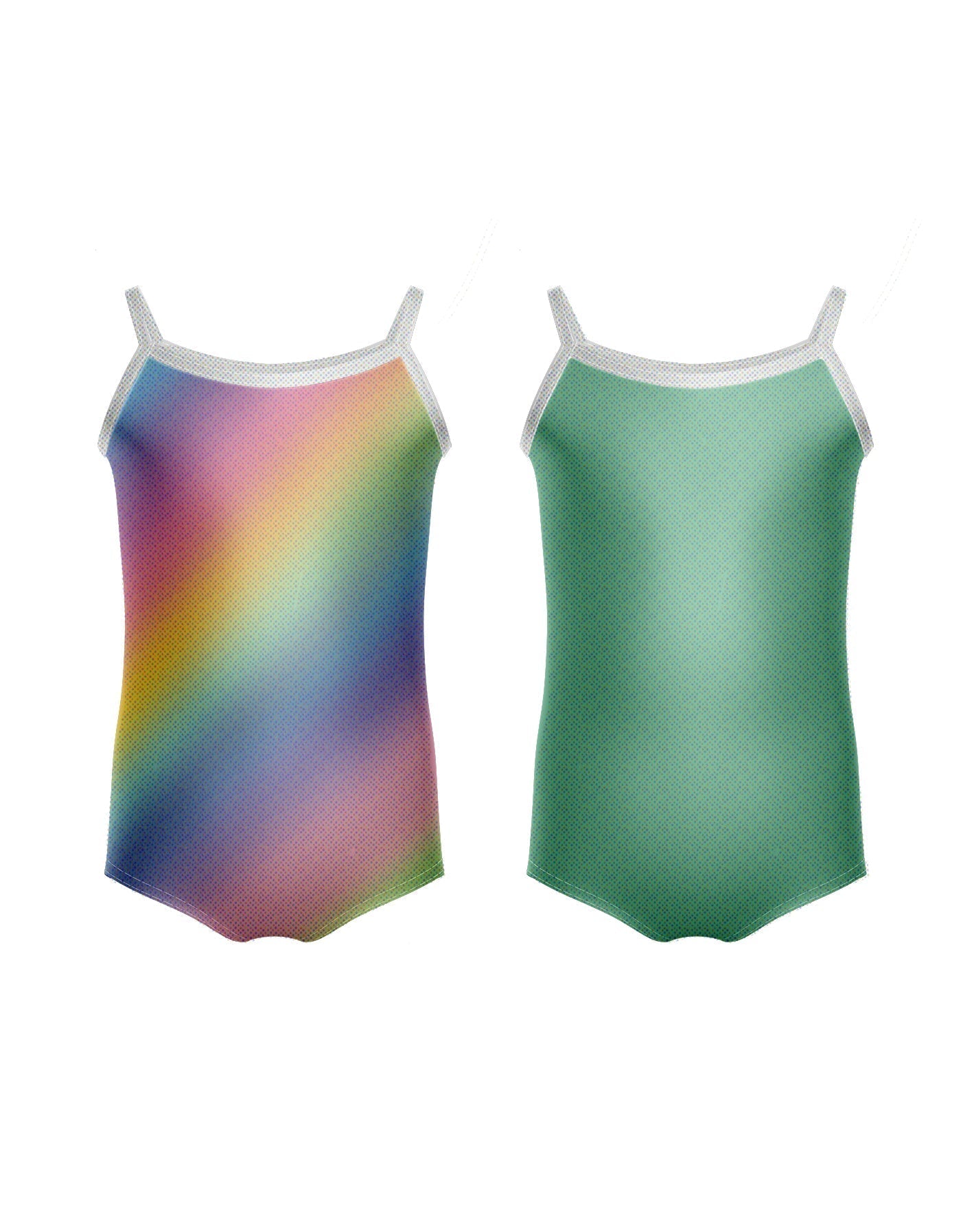 Reversible Pastel Rainbow Cami Leotard