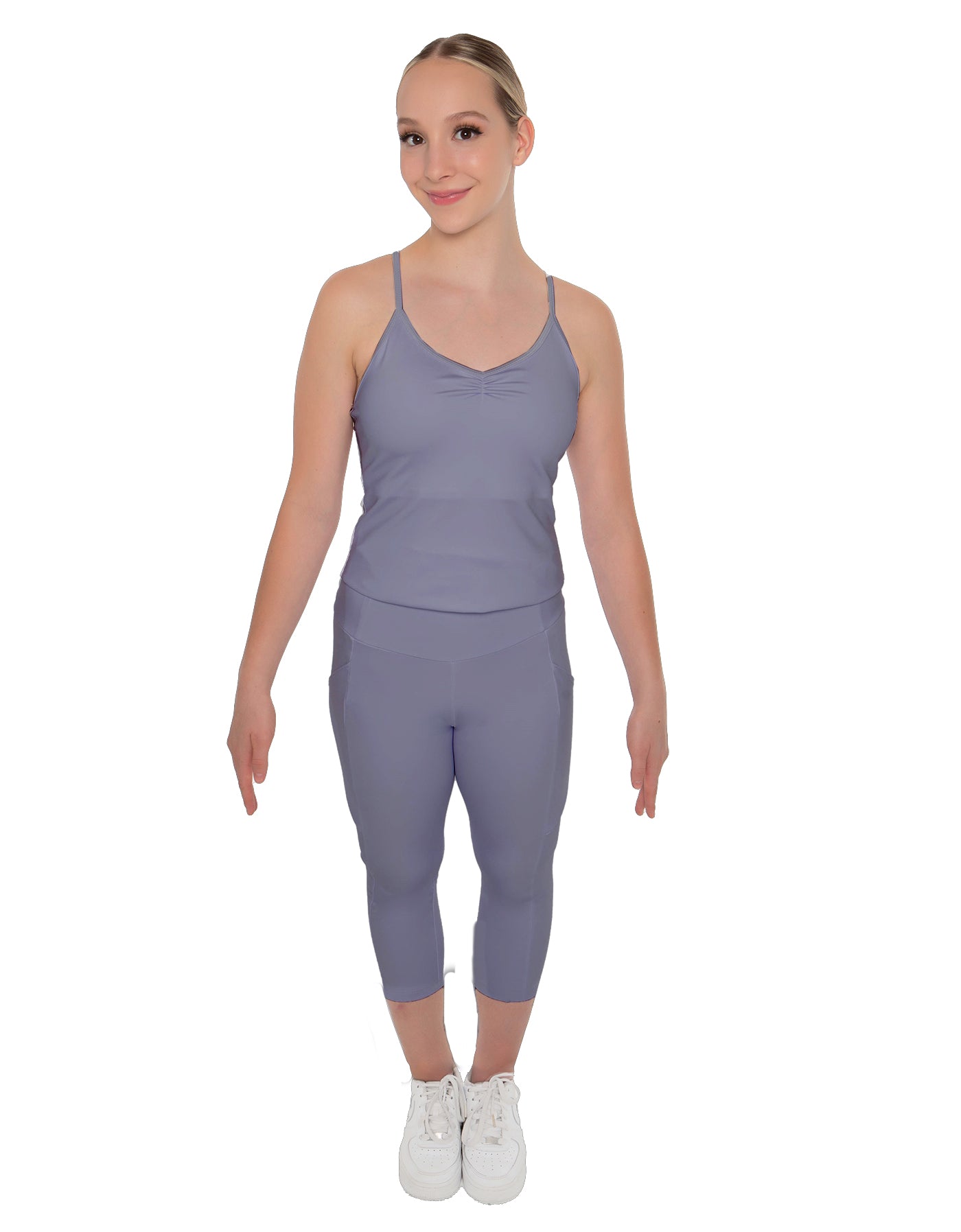 Solid Lycra Pocket Capri