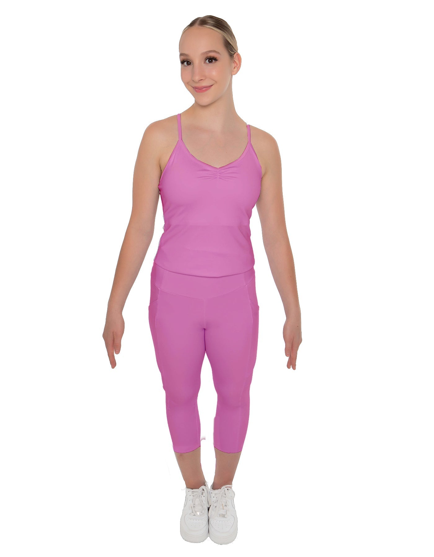 Solid Lycra Pocket Capri