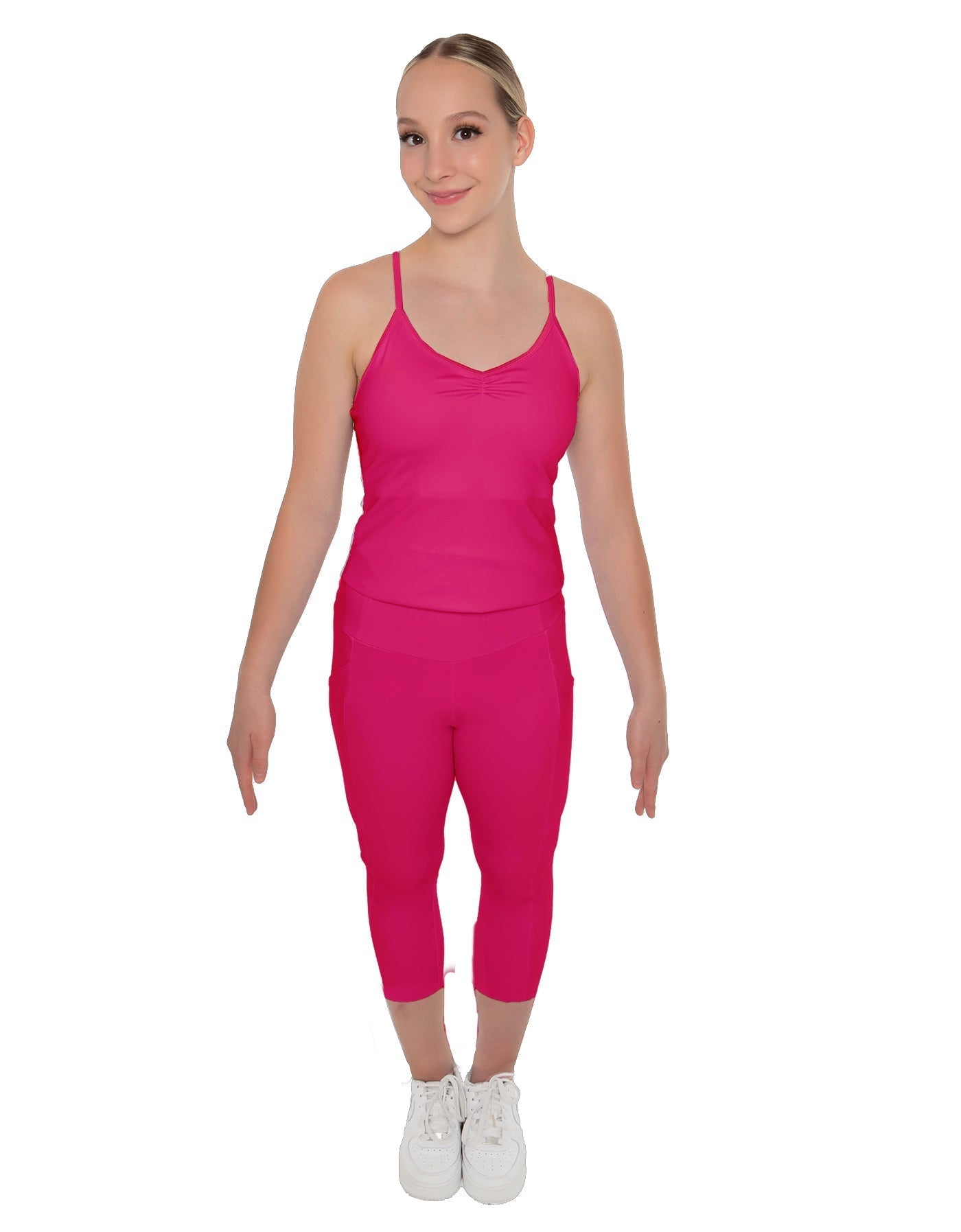 Solid Lycra Pocket Capri