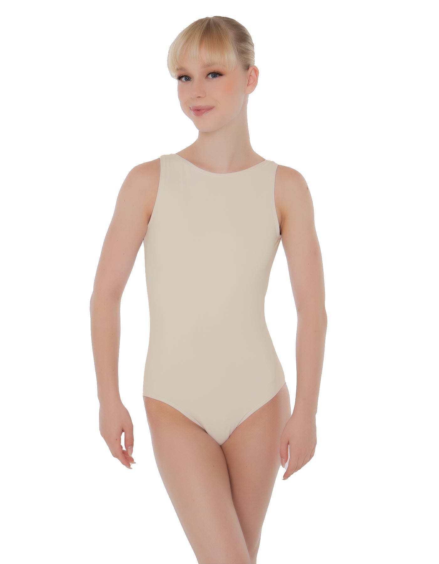 Solid Lycra Boatneck Open Back Leotard