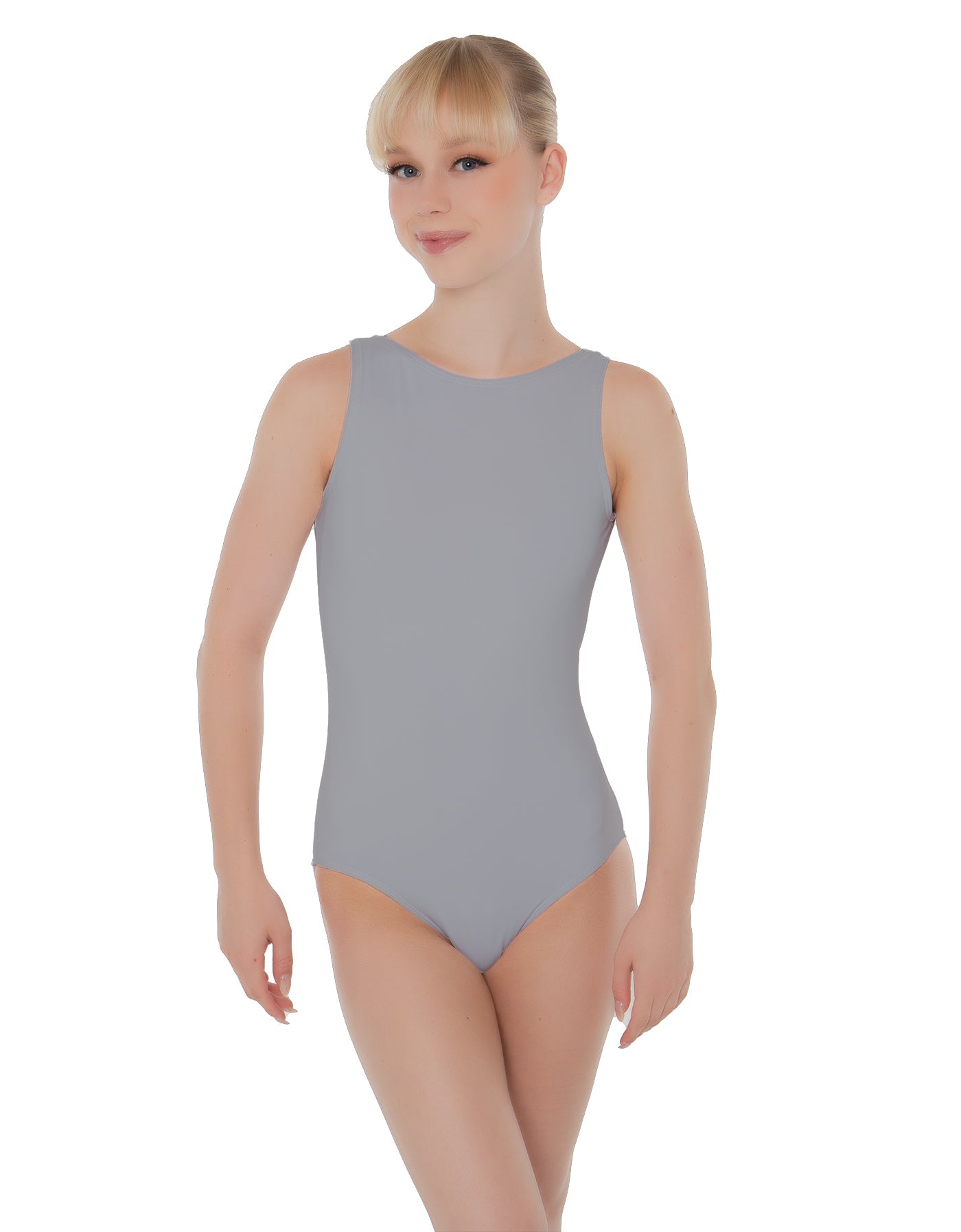 Solid Lycra Boatneck Open Back Leotard
