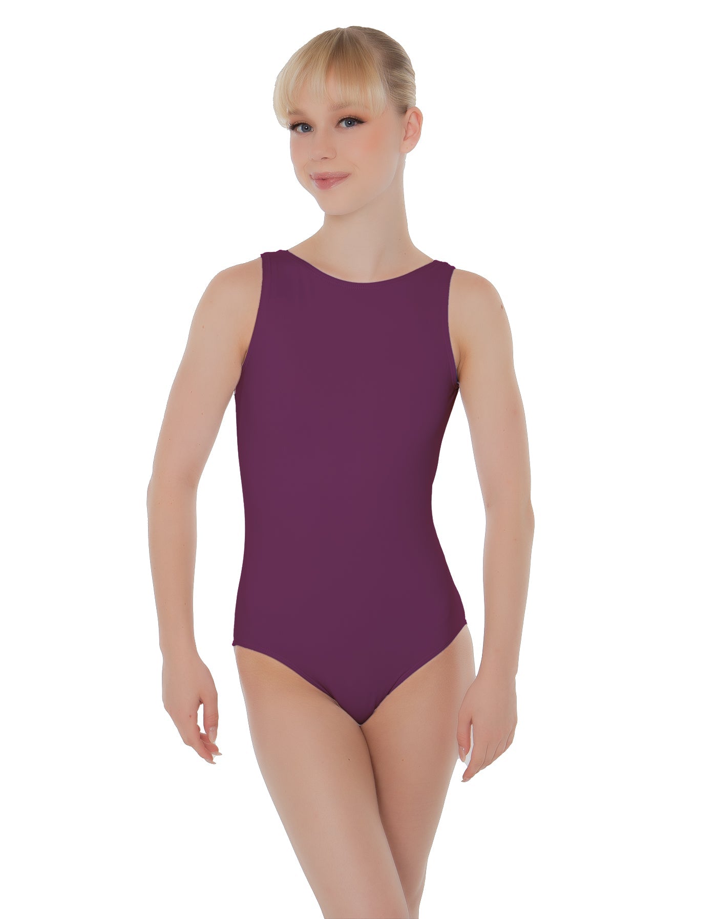 Solid Lycra Boatneck Open Back Leotard