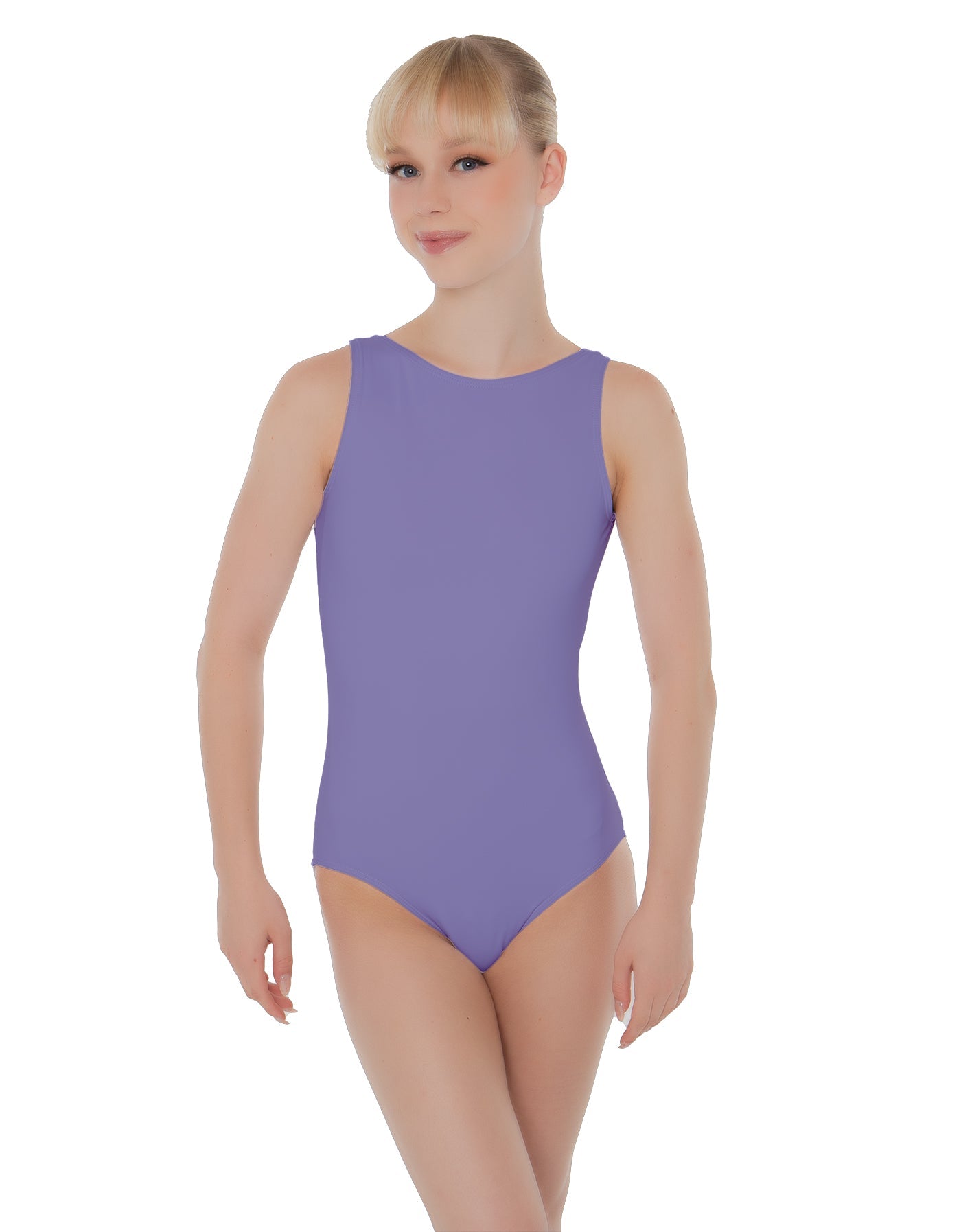 Solid Lycra Boatneck Open Back Leotard