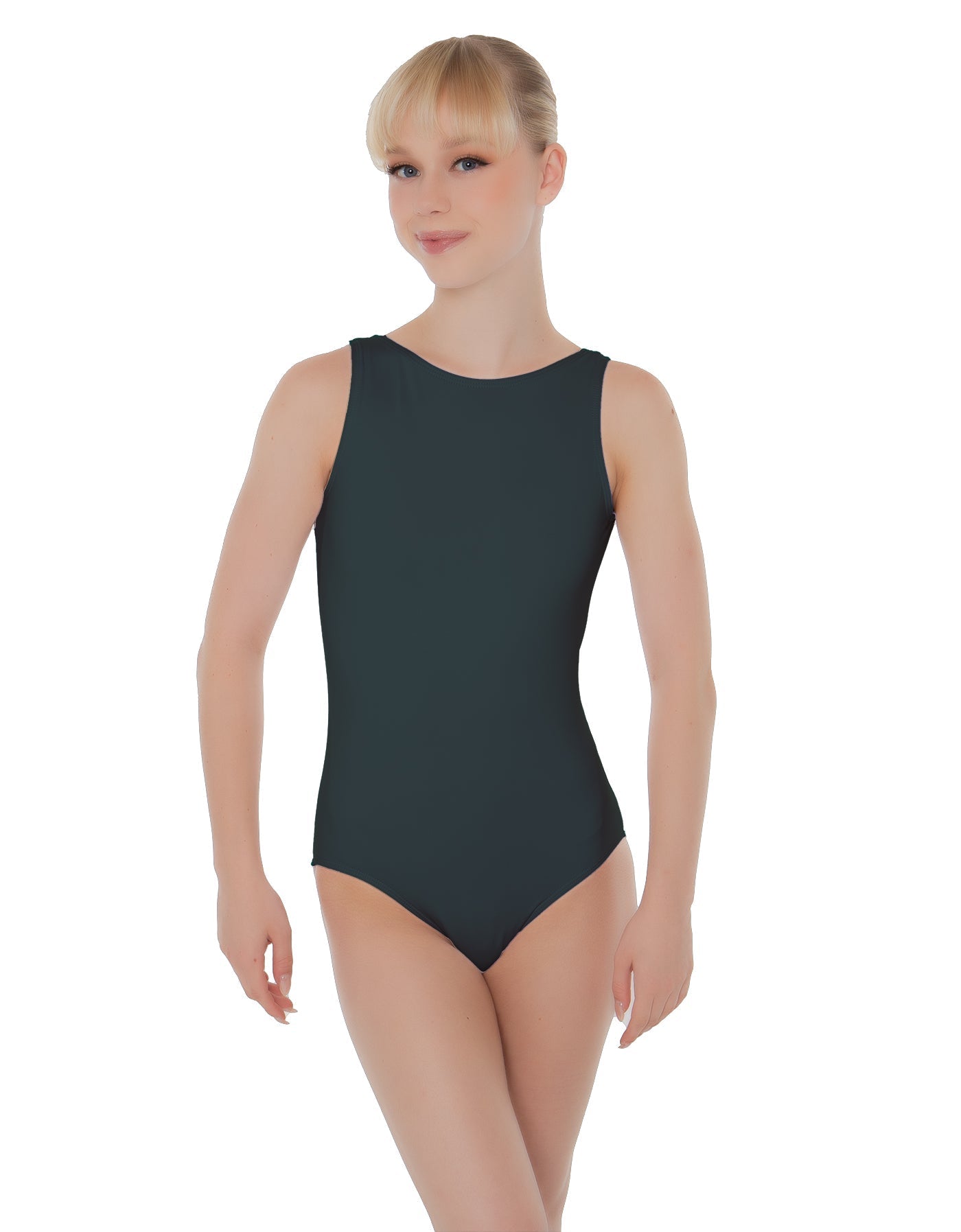 Solid Lycra Boatneck Open Back Leotard