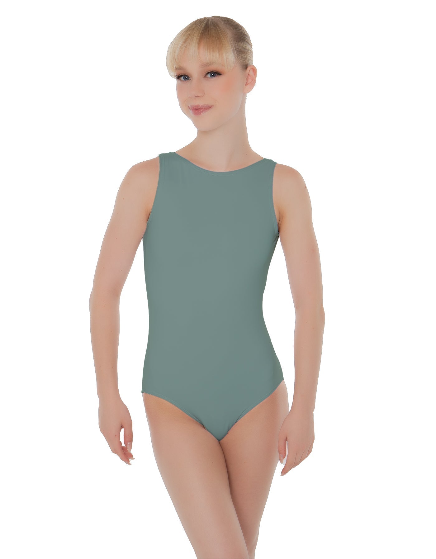 Solid Lycra Boatneck Open Back Leotard