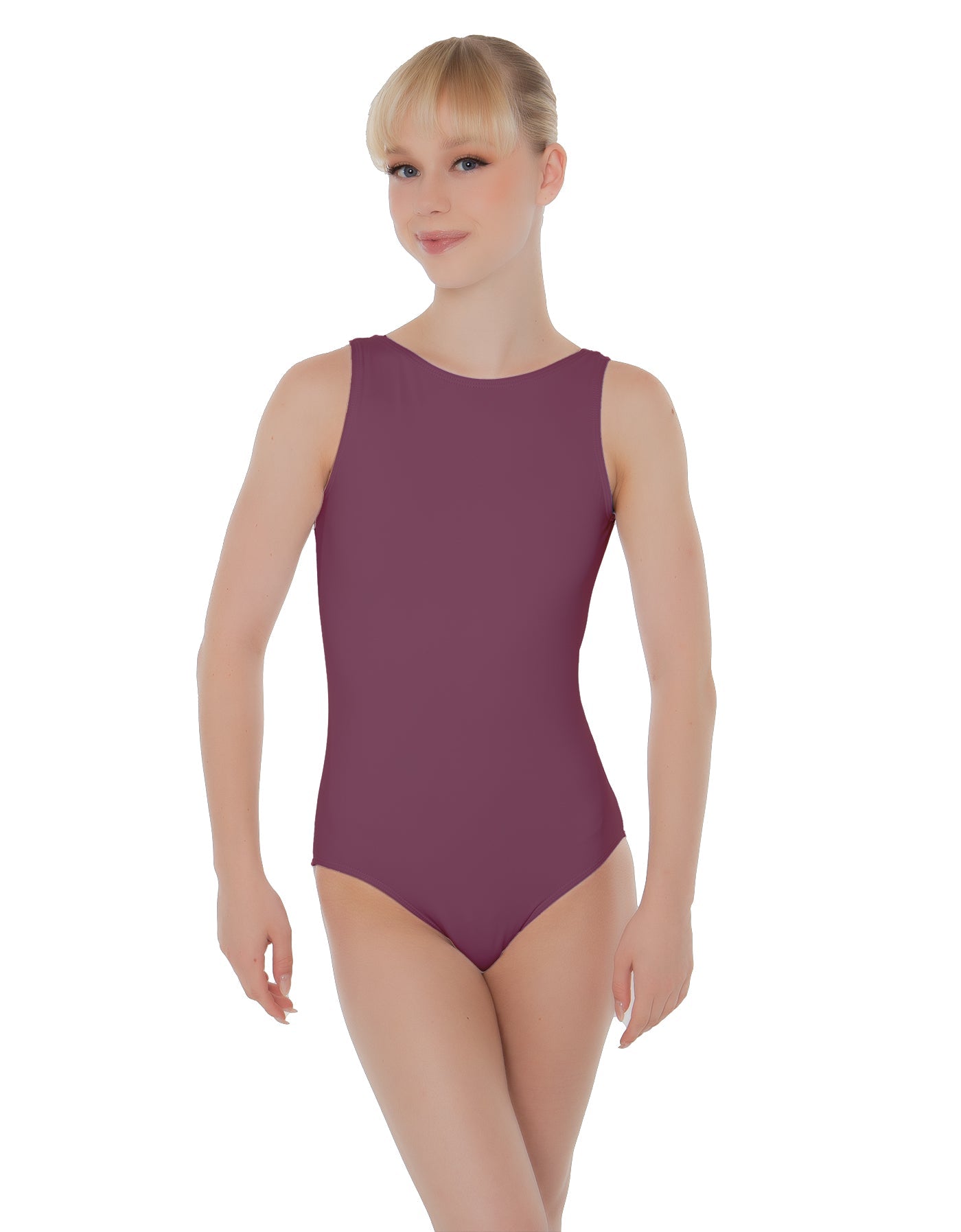 Solid Lycra Boatneck Open Back Leotard