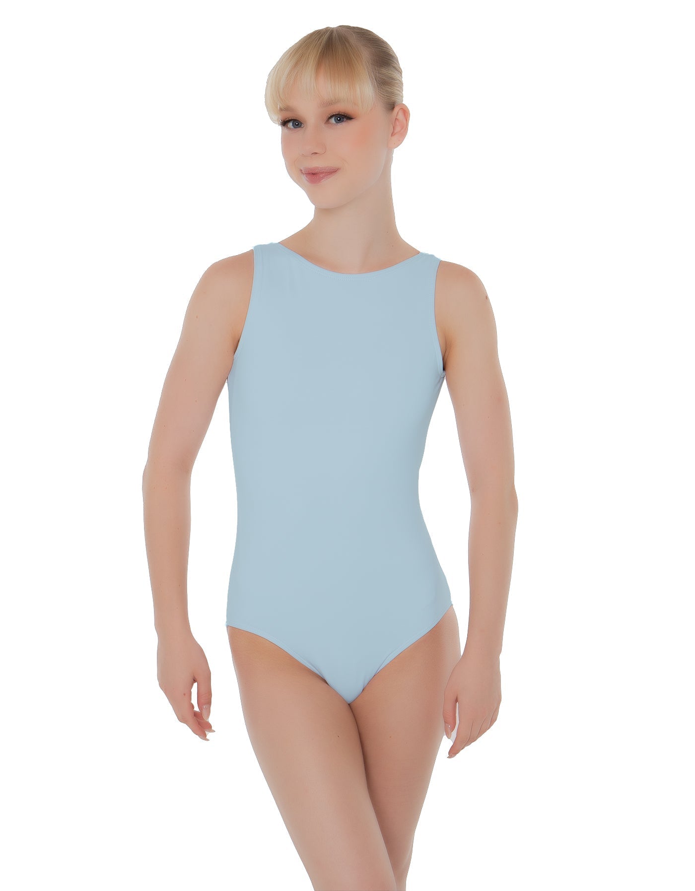 Solid Lycra Boatneck Open Back Leotard