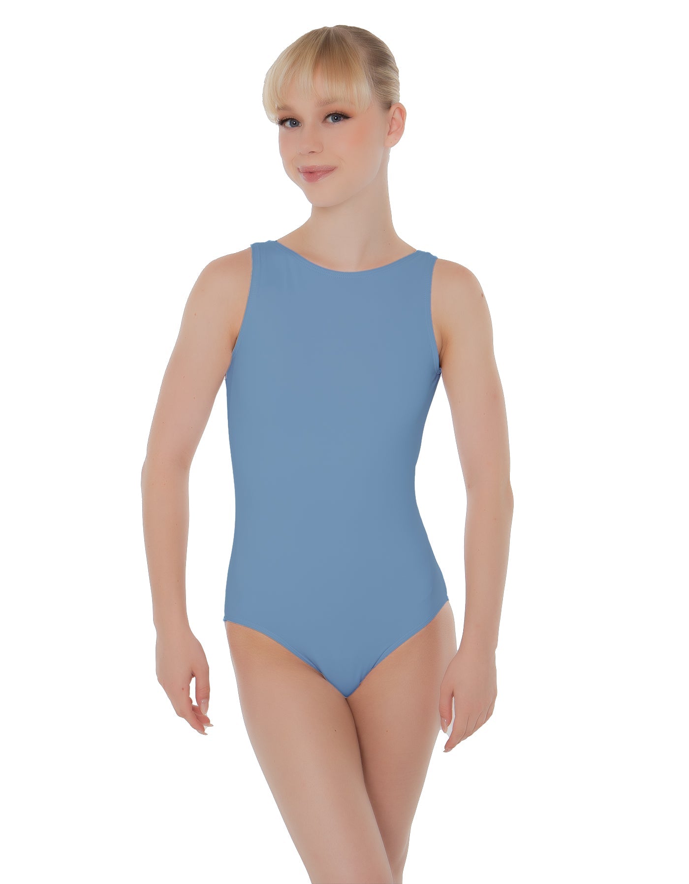 Solid Lycra Boatneck Open Back Leotard