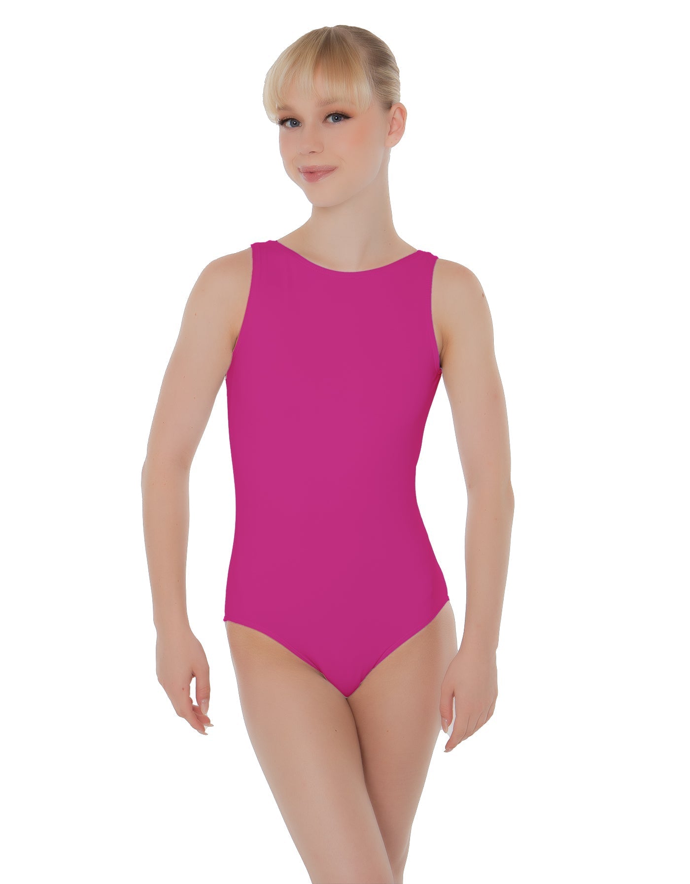 Solid Lycra Boatneck Open Back Leotard