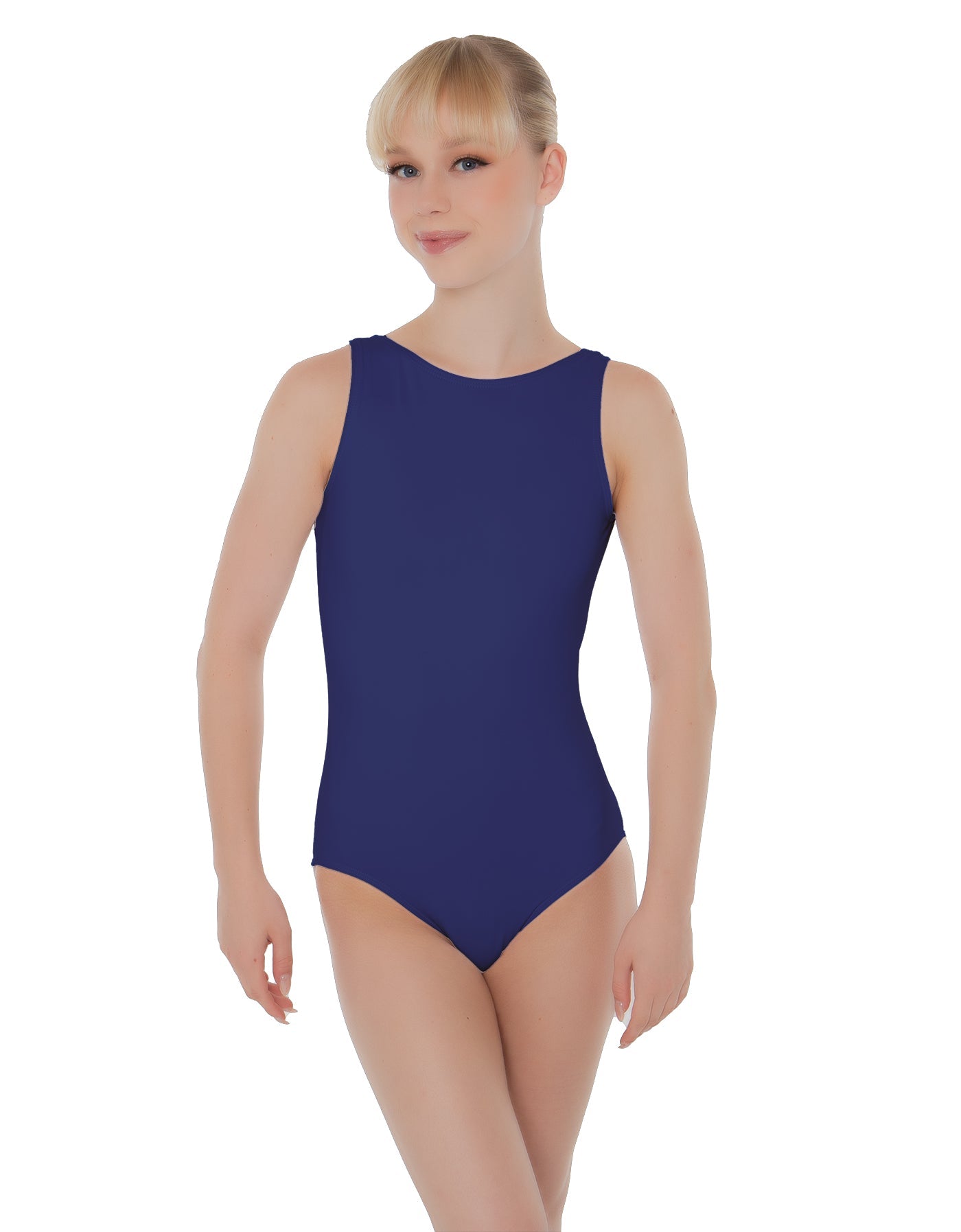 Solid Lycra Boatneck Open Back Leotard