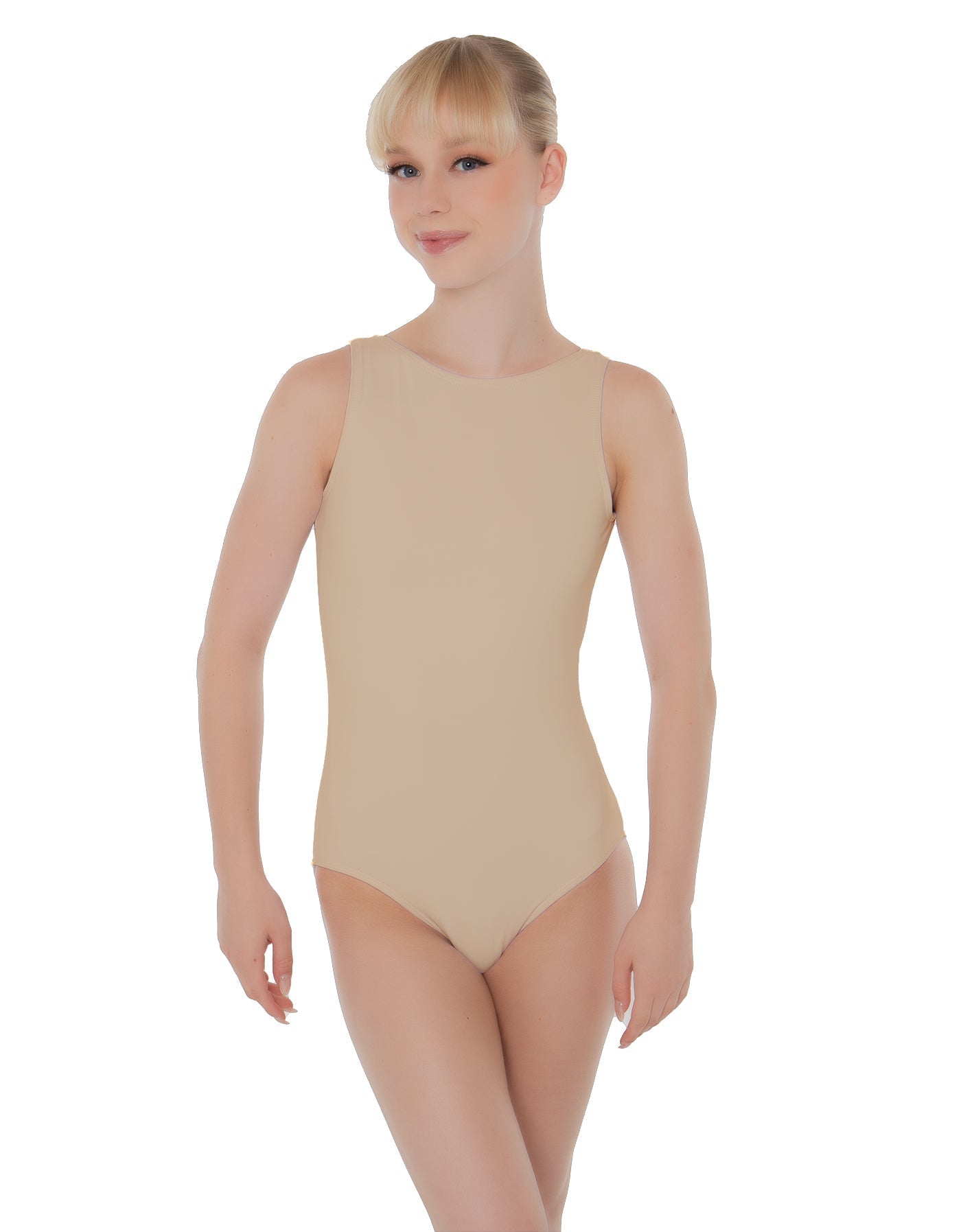 Solid Lycra Boatneck Open Back Leotard