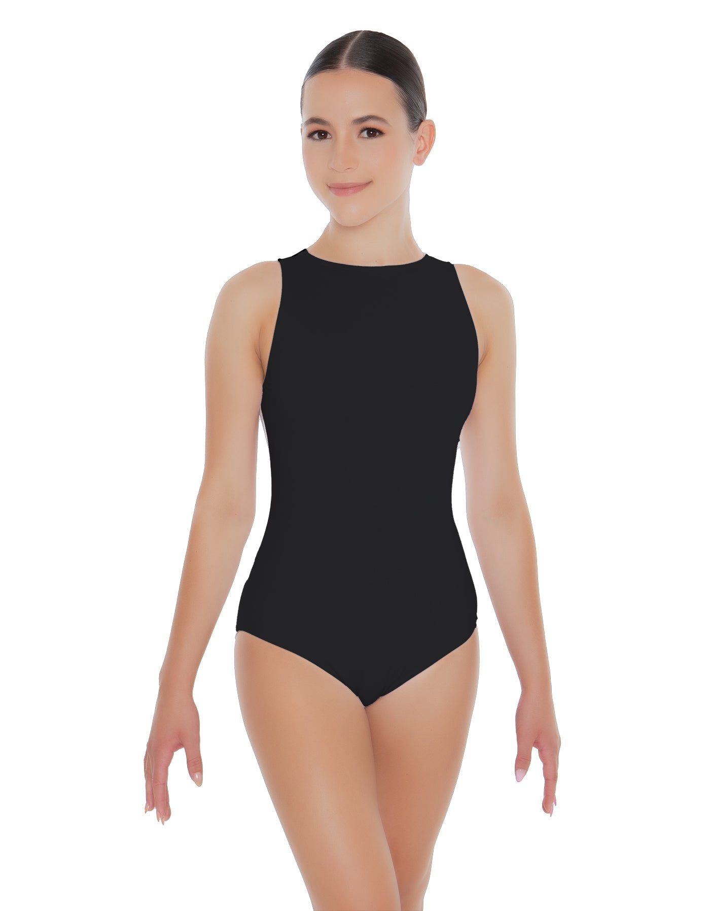Solid Lycra High Back Tank Leotard