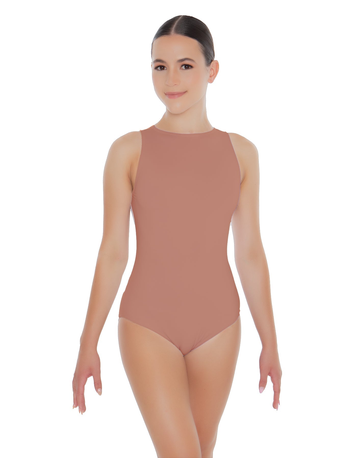 Solid Lycra High Back Tank Leotard