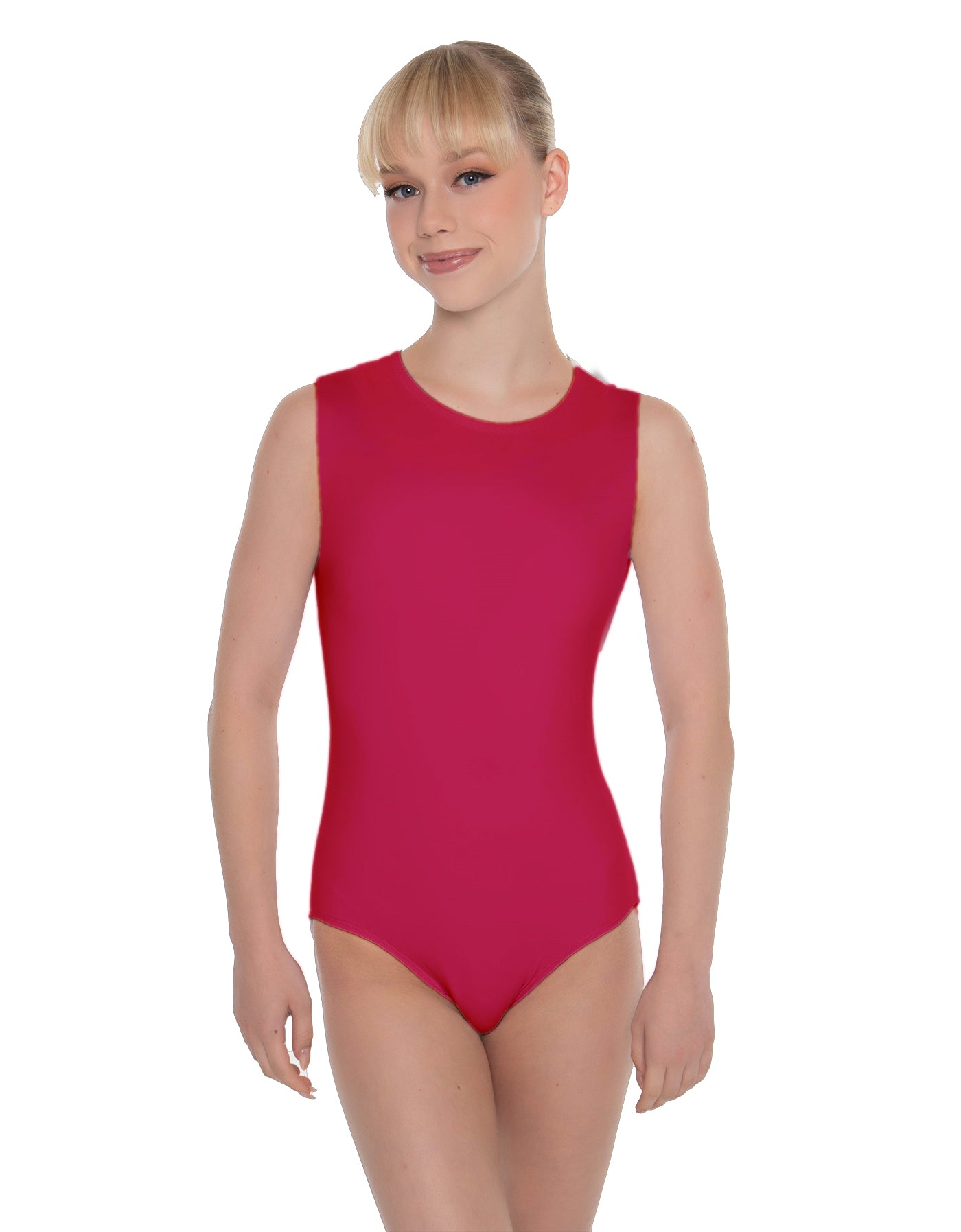 Solid Lycra Sleeveless Open Back Leotard