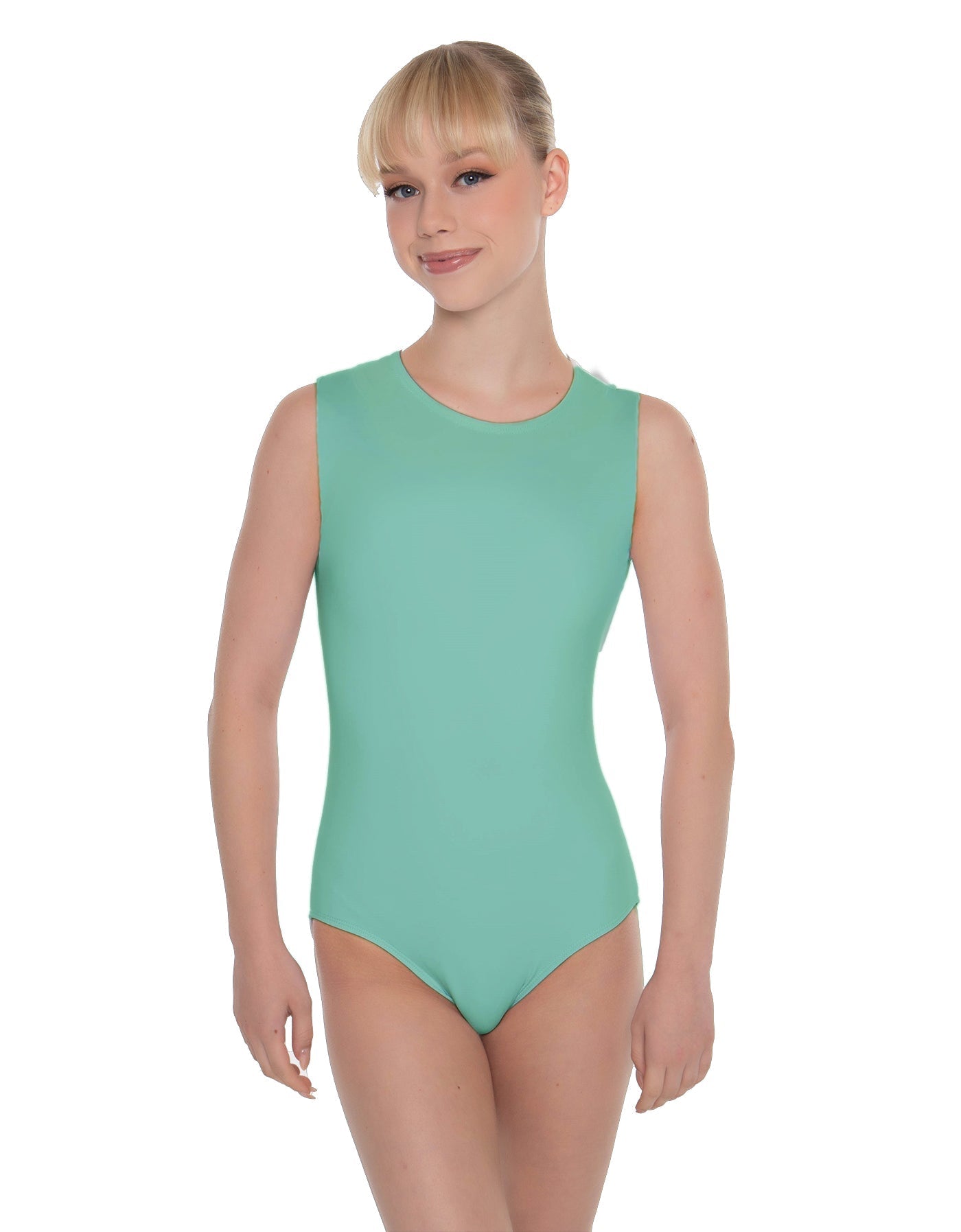 Solid Lycra Sleeveless Open Back Leotard