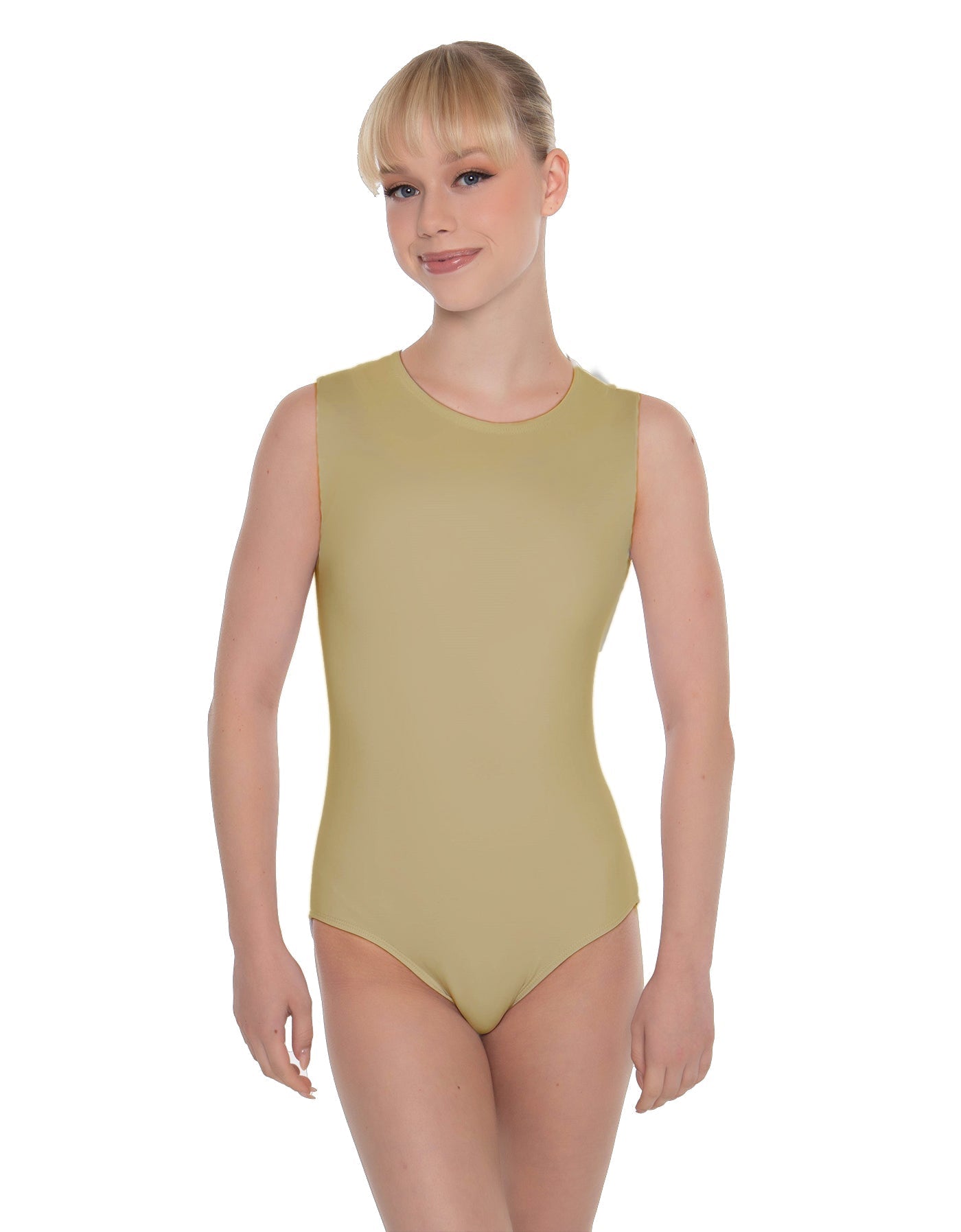 Solid Lycra Sleeveless Open Back Leotard