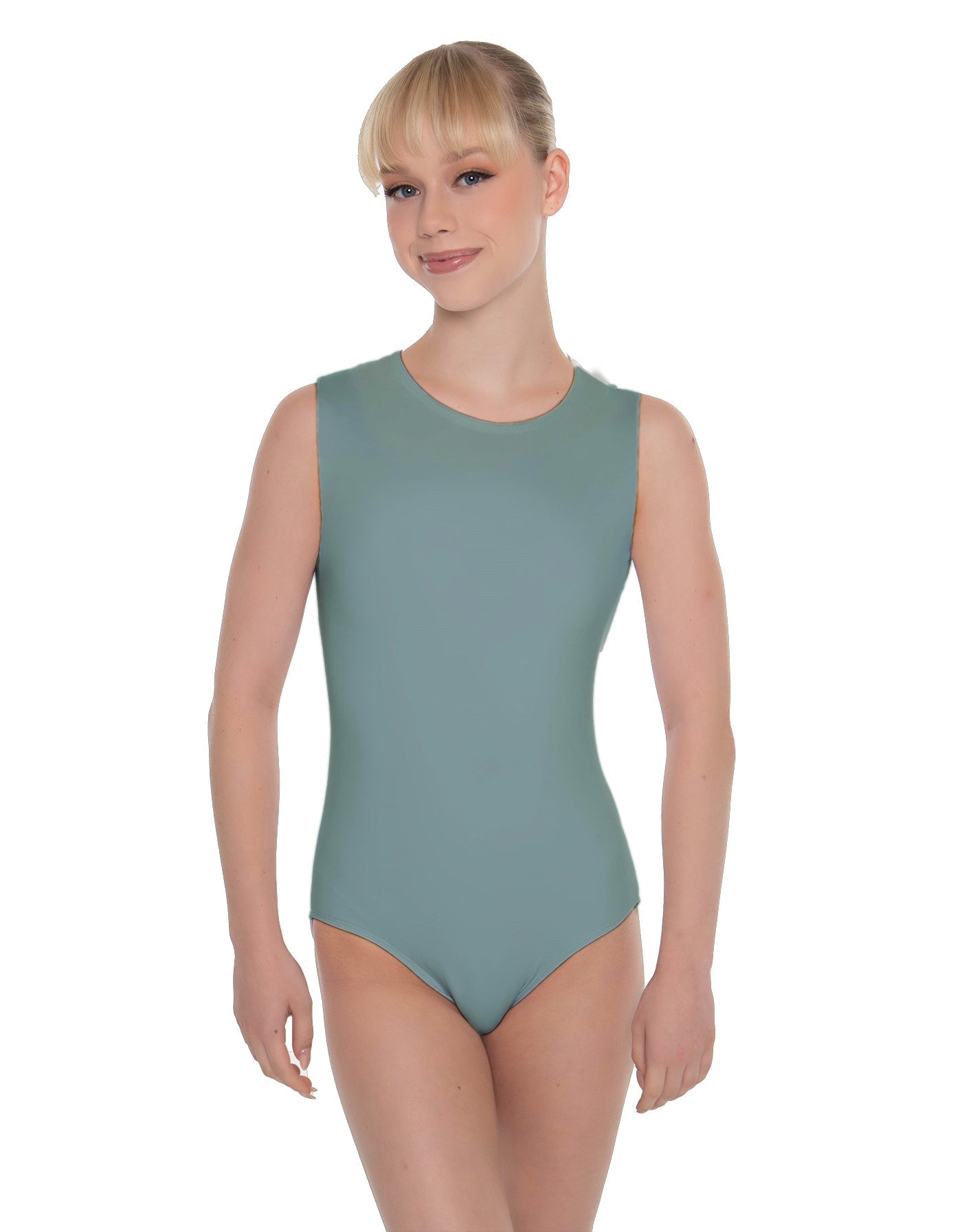 Solid Lycra Sleeveless Open Back Leotard