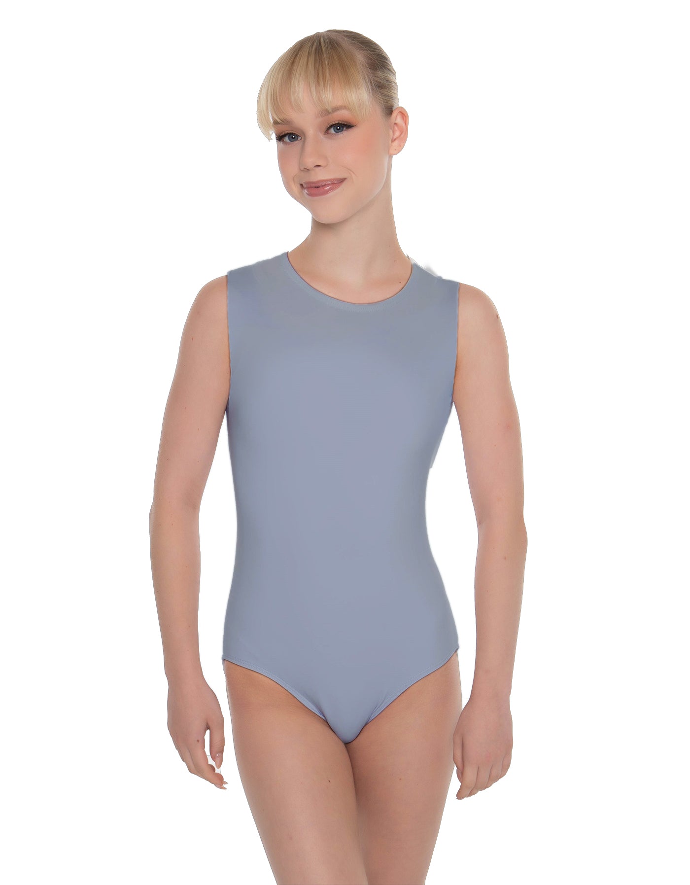 Solid Lycra Sleeveless Open Back Leotard