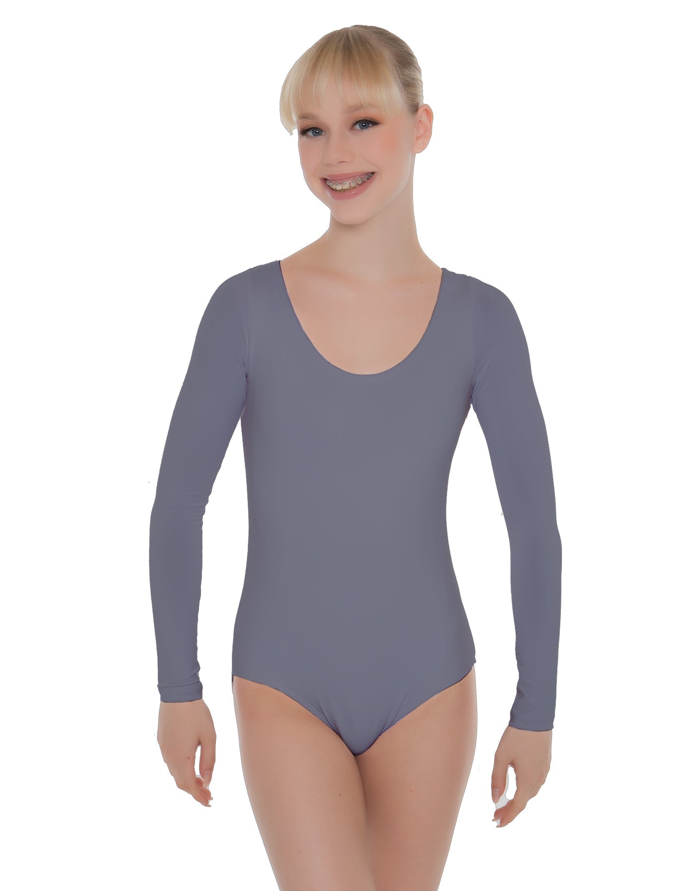 Solid Lycra LS Open Back Leotard