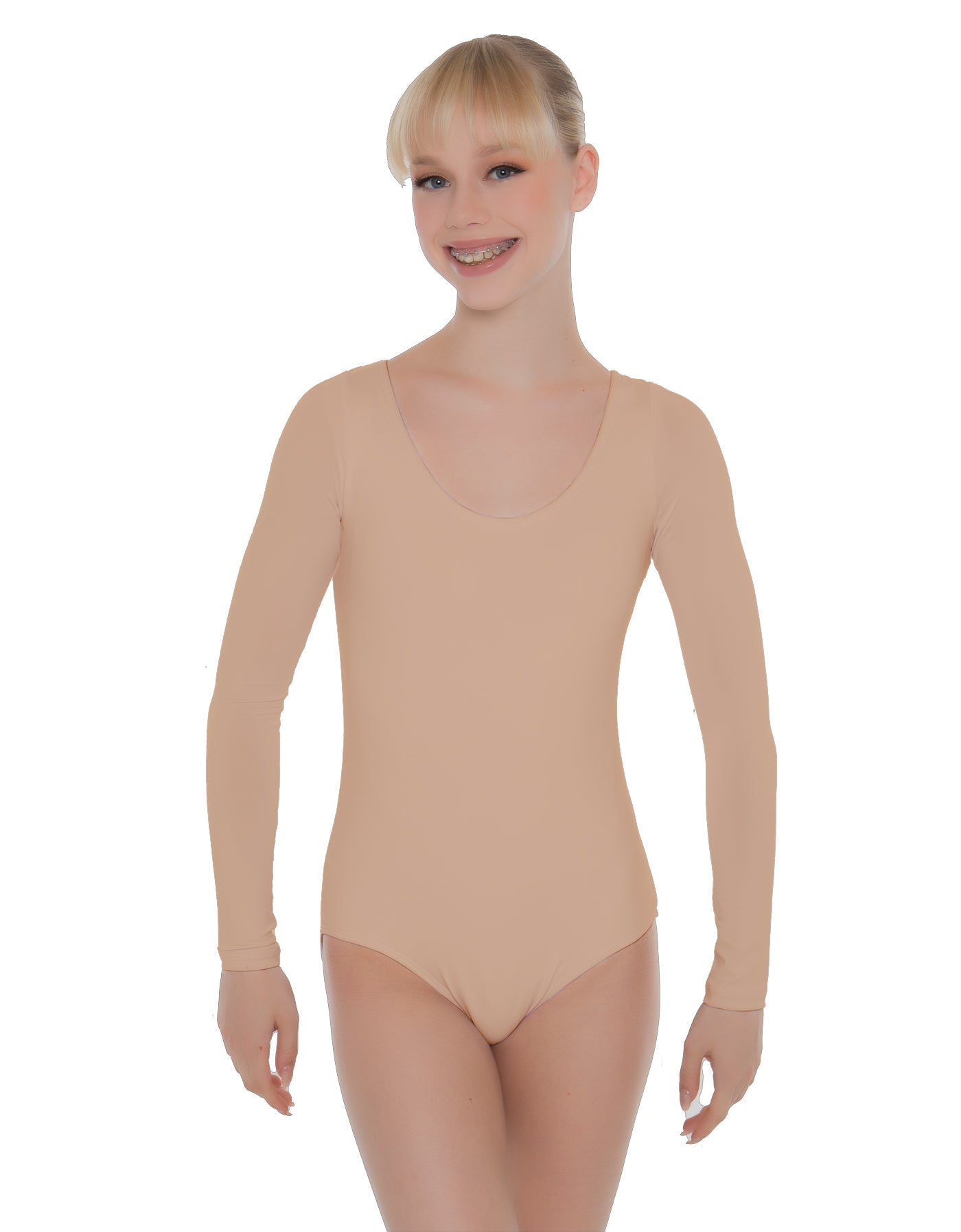 Solid Lycra LS Open Back Leotard