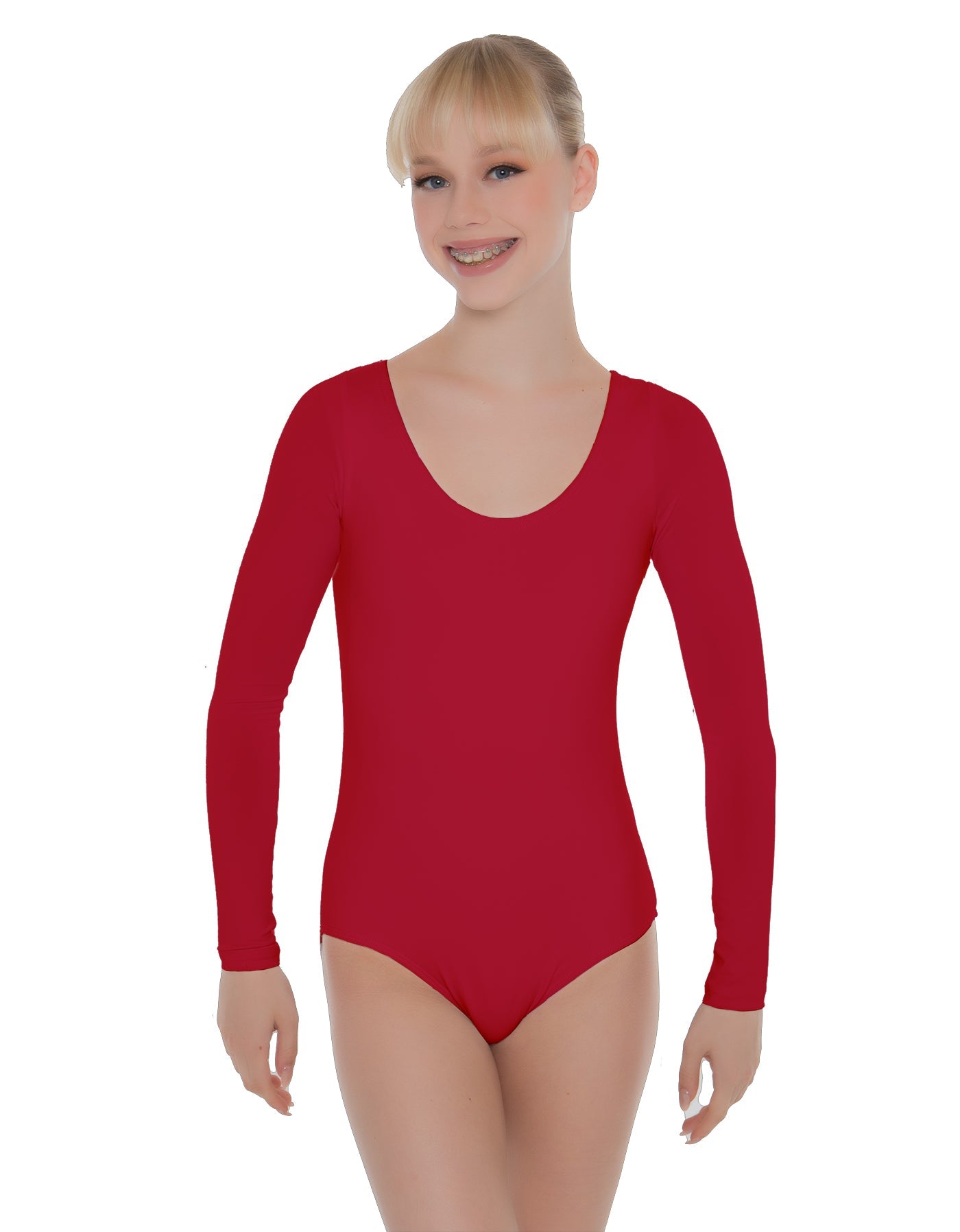 Solid Lycra LS Open Back Leotard