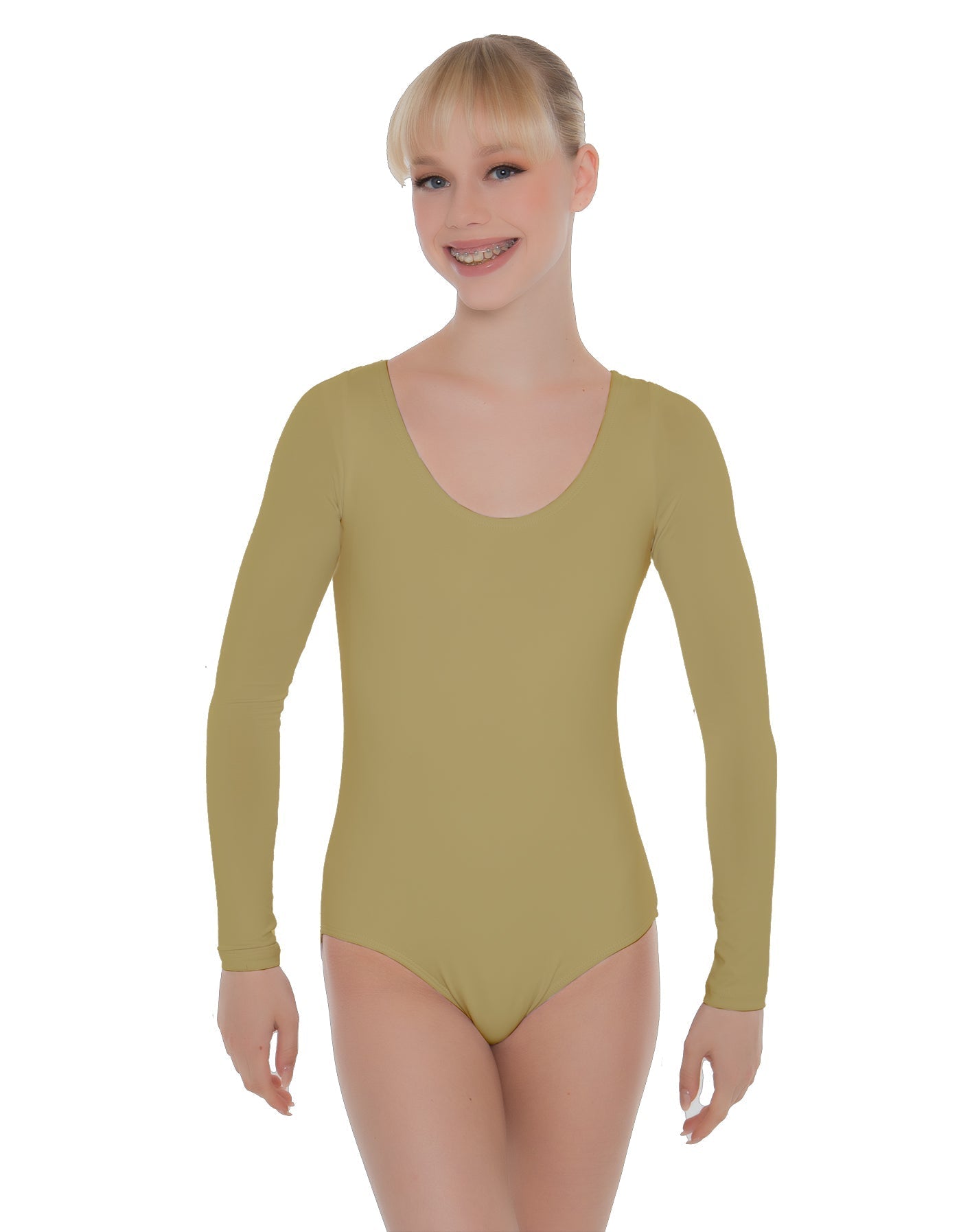 Solid Lycra LS Open Back Leotard