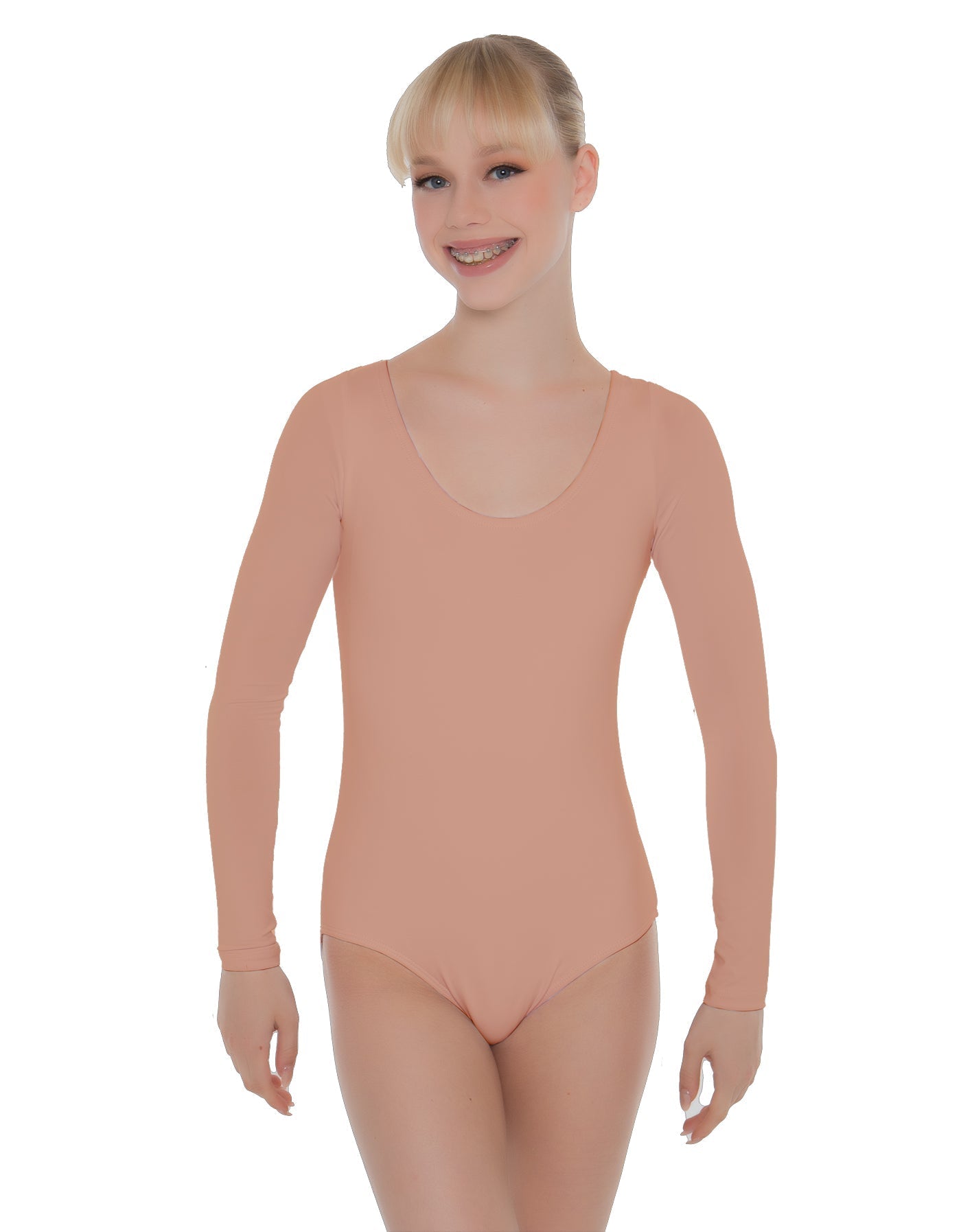 Solid Lycra LS Open Back Leotard