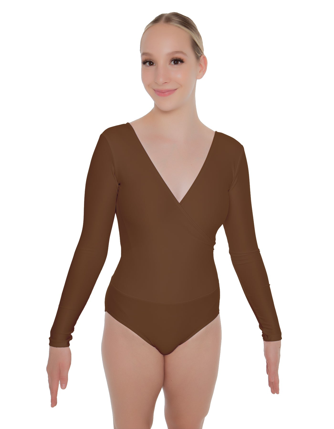 Solid Lycra LS Crossover Leotard