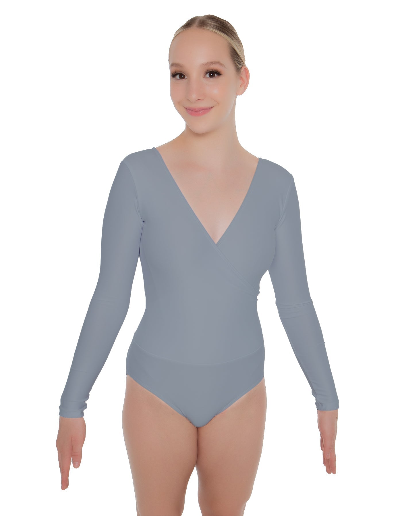 Solid Lycra LS Crossover Leotard