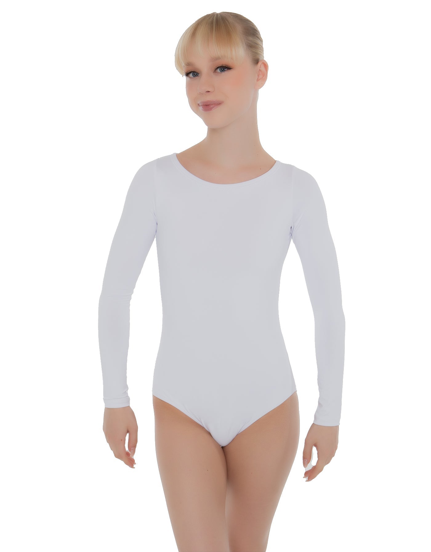 Solid Lycra LS Open Bow Back Leotard