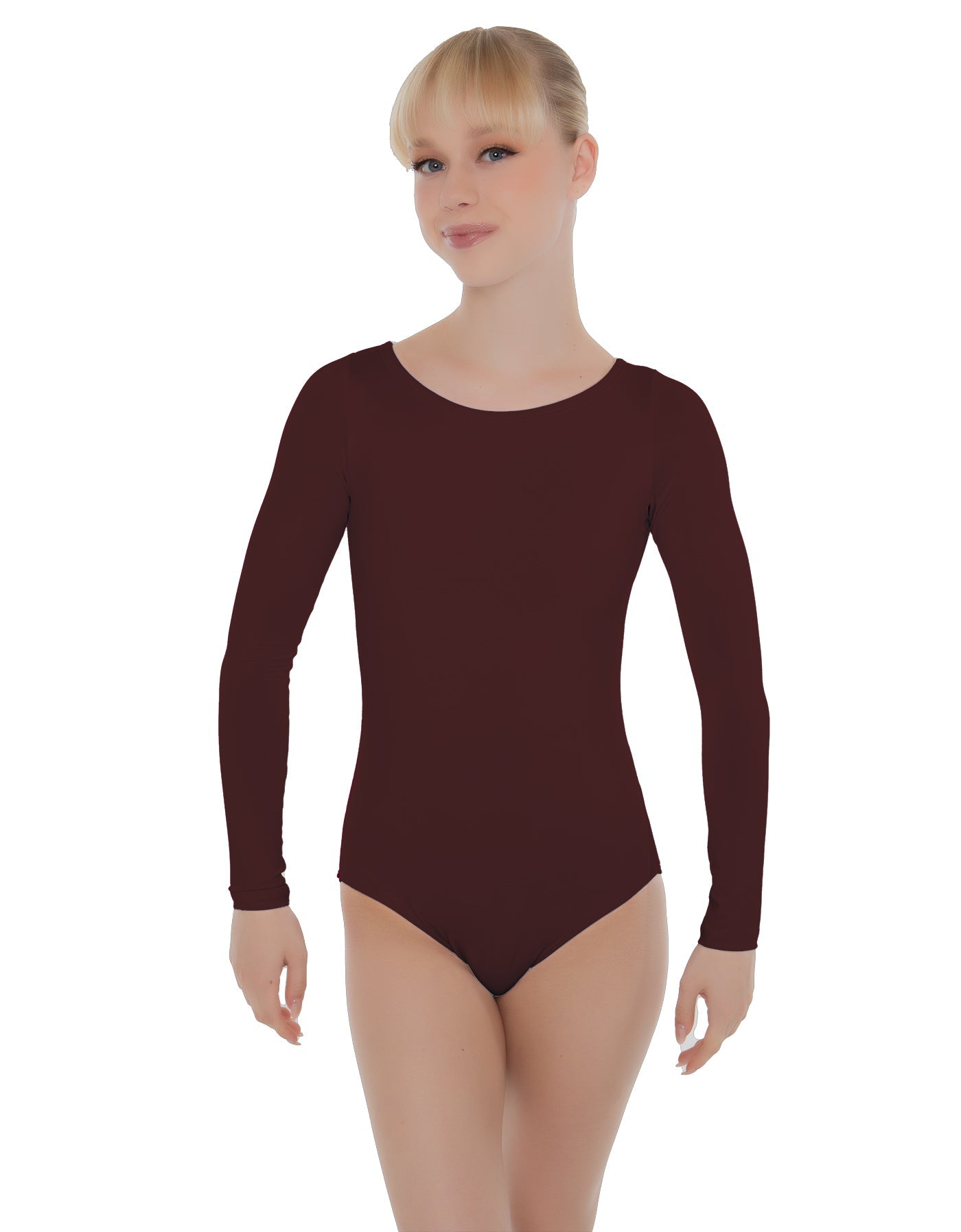 Solid Lycra LS Open Bow Back Leotard