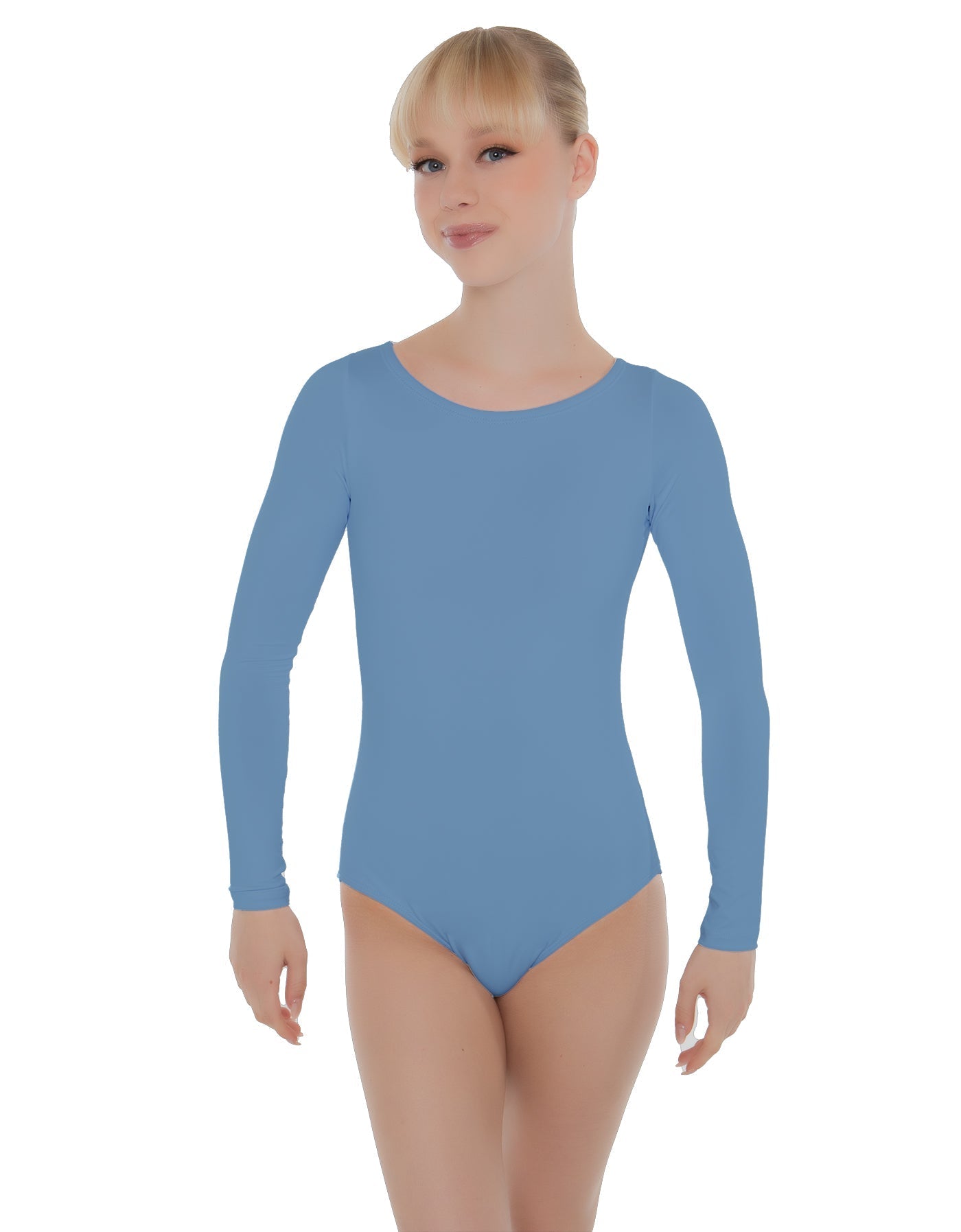 Solid Lycra LS Open Bow Back Leotard